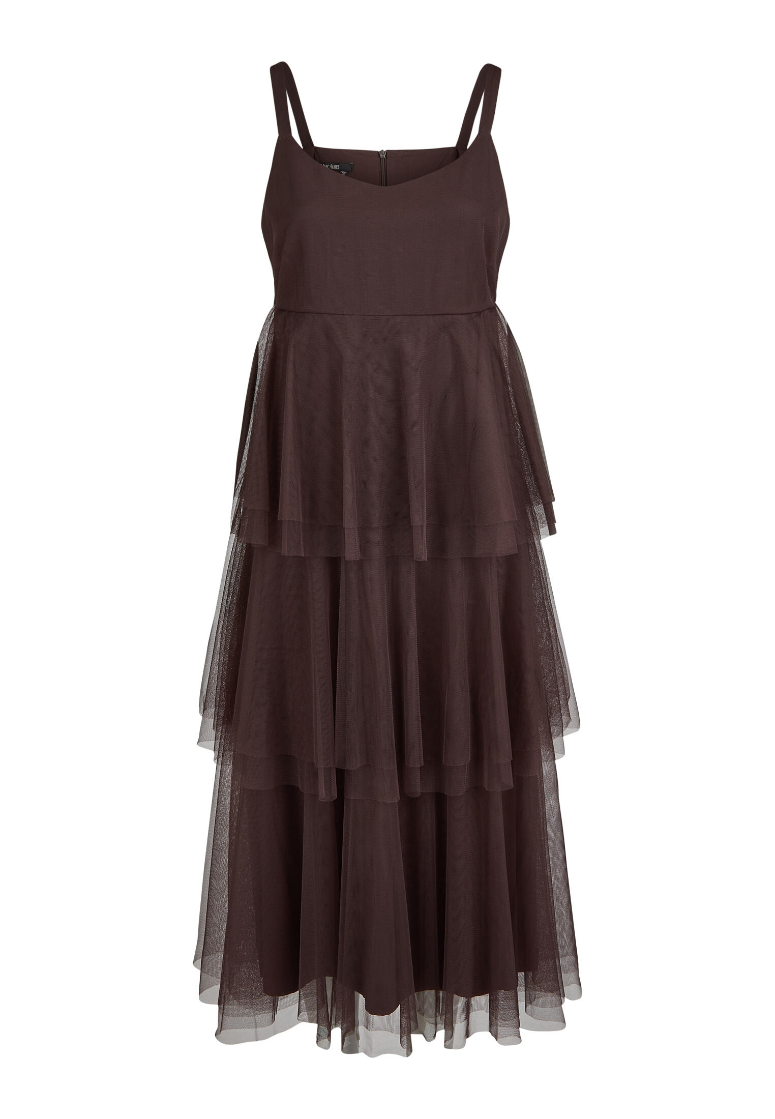 Marc Aurel - T�llkleid mit Stufenvolants espresso - Gr. - 40 von Marc Aurel