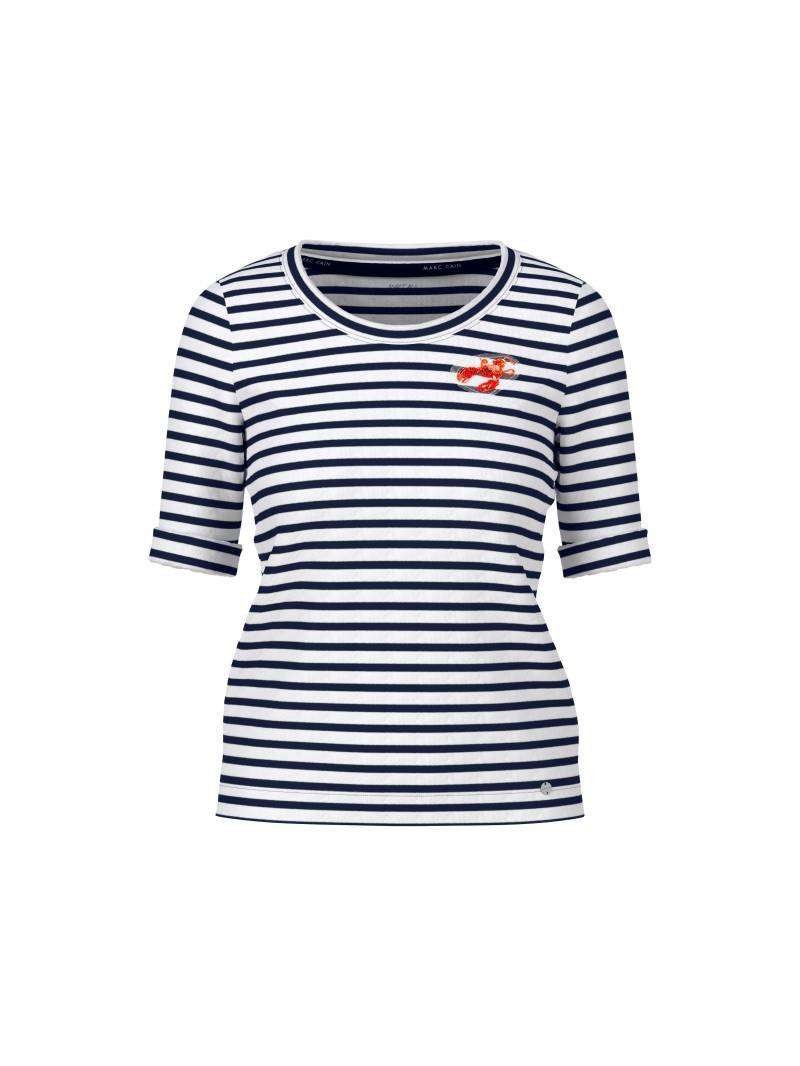 Marc Cain Additions - Gestreiftes T-Shirt in Cotton-Ripp navy - Gr. - 44 von Marc Cain Additions