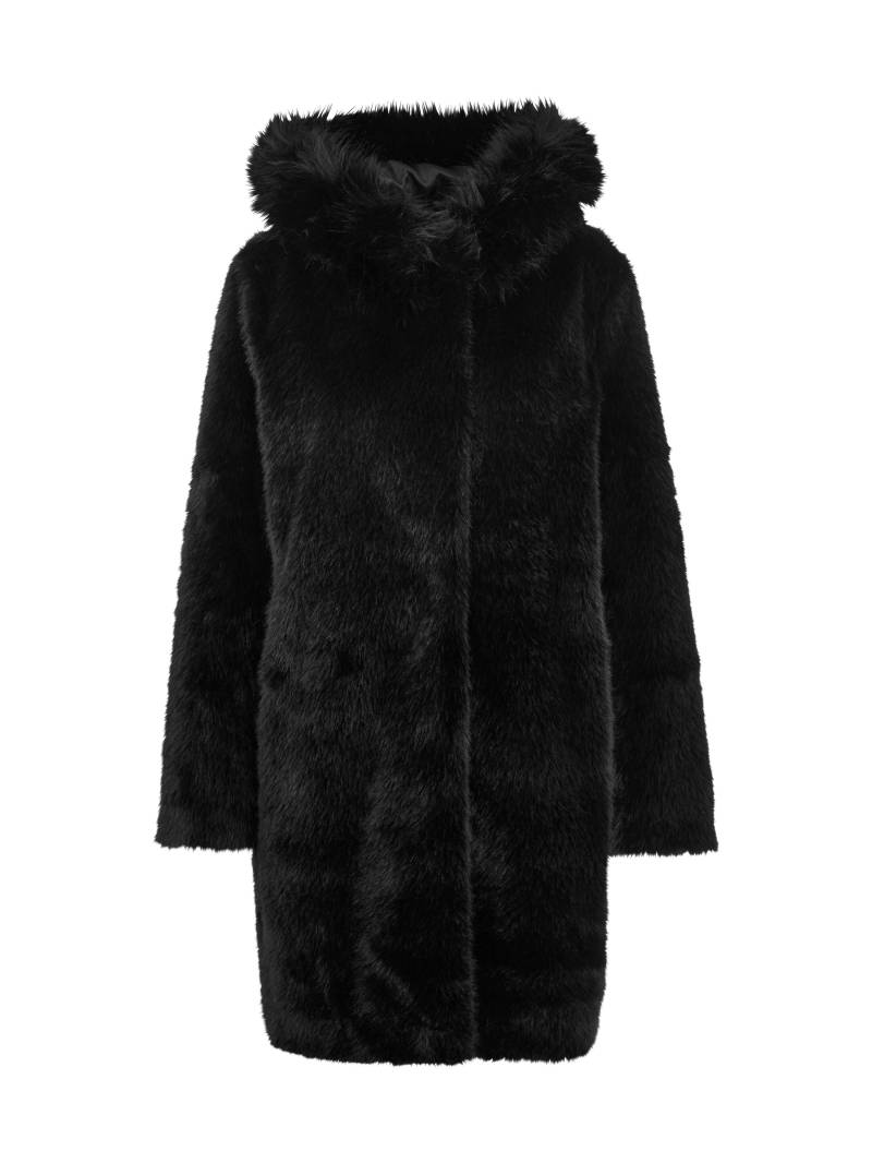 Marc Cain Additions - Mantel aus Fake Fur mit Kapuze black - Gr. - 38 von Marc Cain Additions