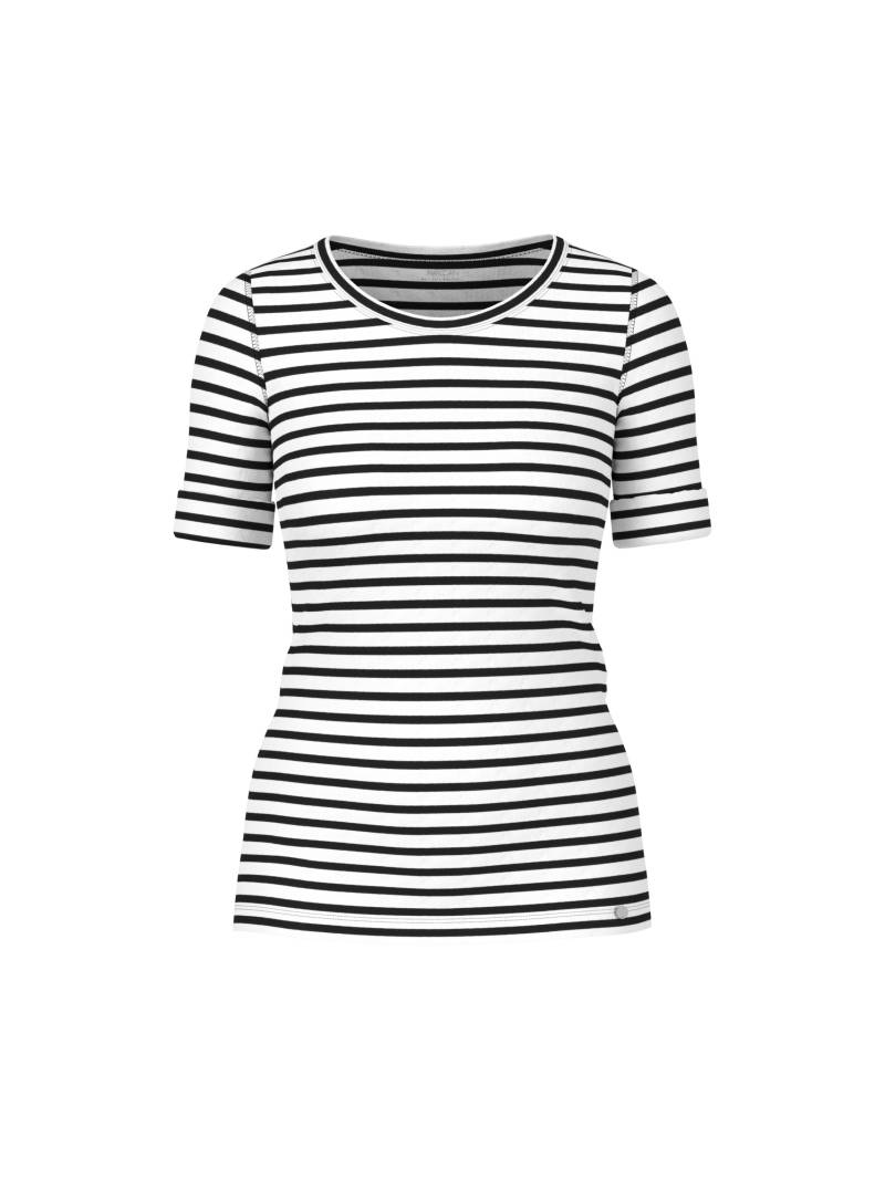 Marc Cain Additions - Ringel-T-Shirt aus Baumwoll-Ripp white and black - Gr. - 40 von Marc Cain Additions
