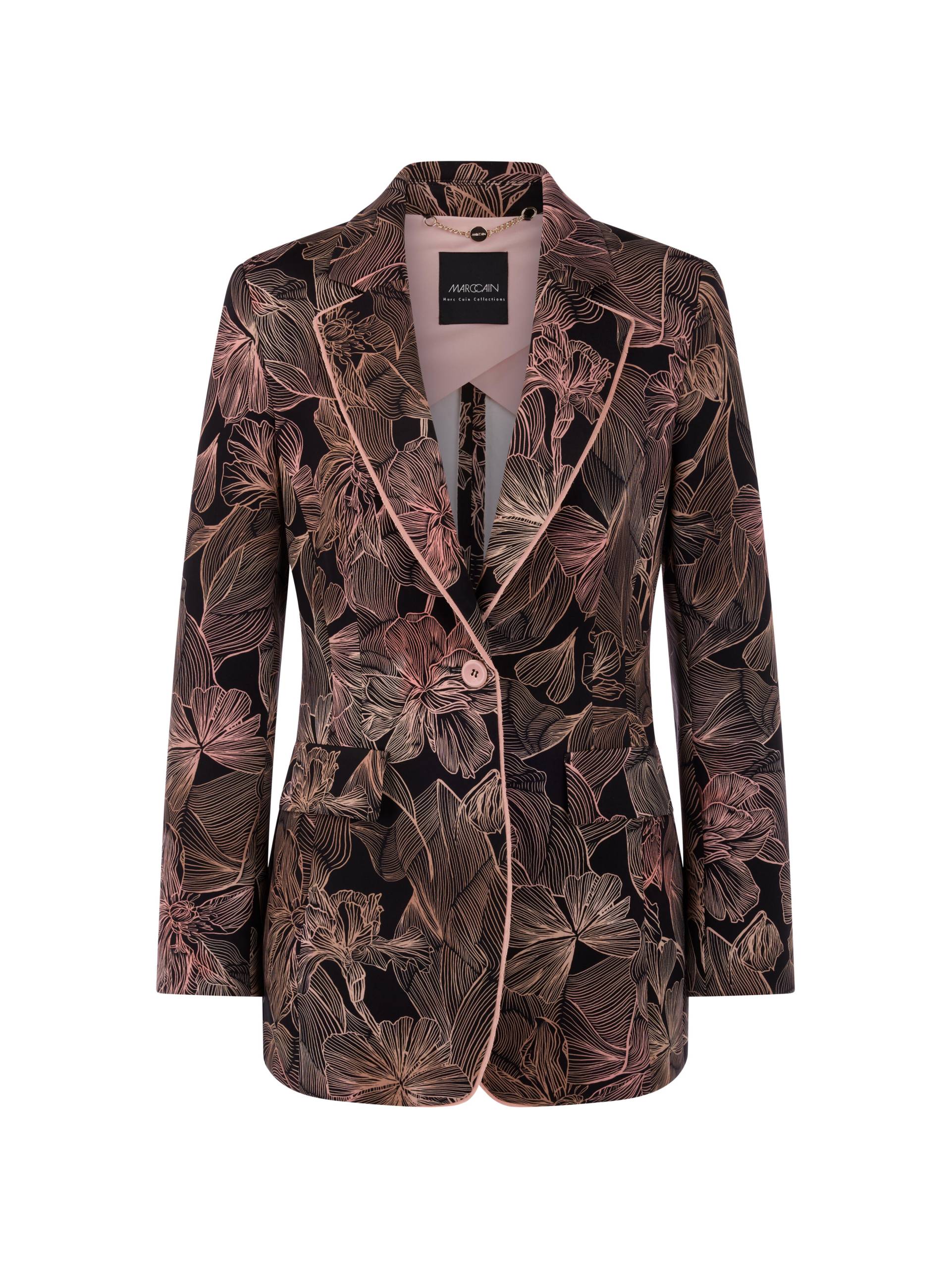 Marc Cain Collections - Blazer mit Blumenprint aus Scuba-Jersey black - Gr. - 46 von Marc Cain Collections