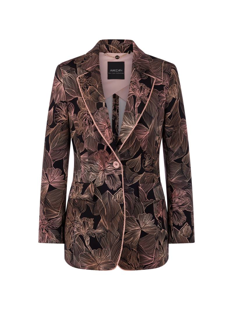 Marc Cain Collections - Blazer mit Blumenprint aus Scuba-Jersey black - Gr. - 46 von Marc Cain Collections