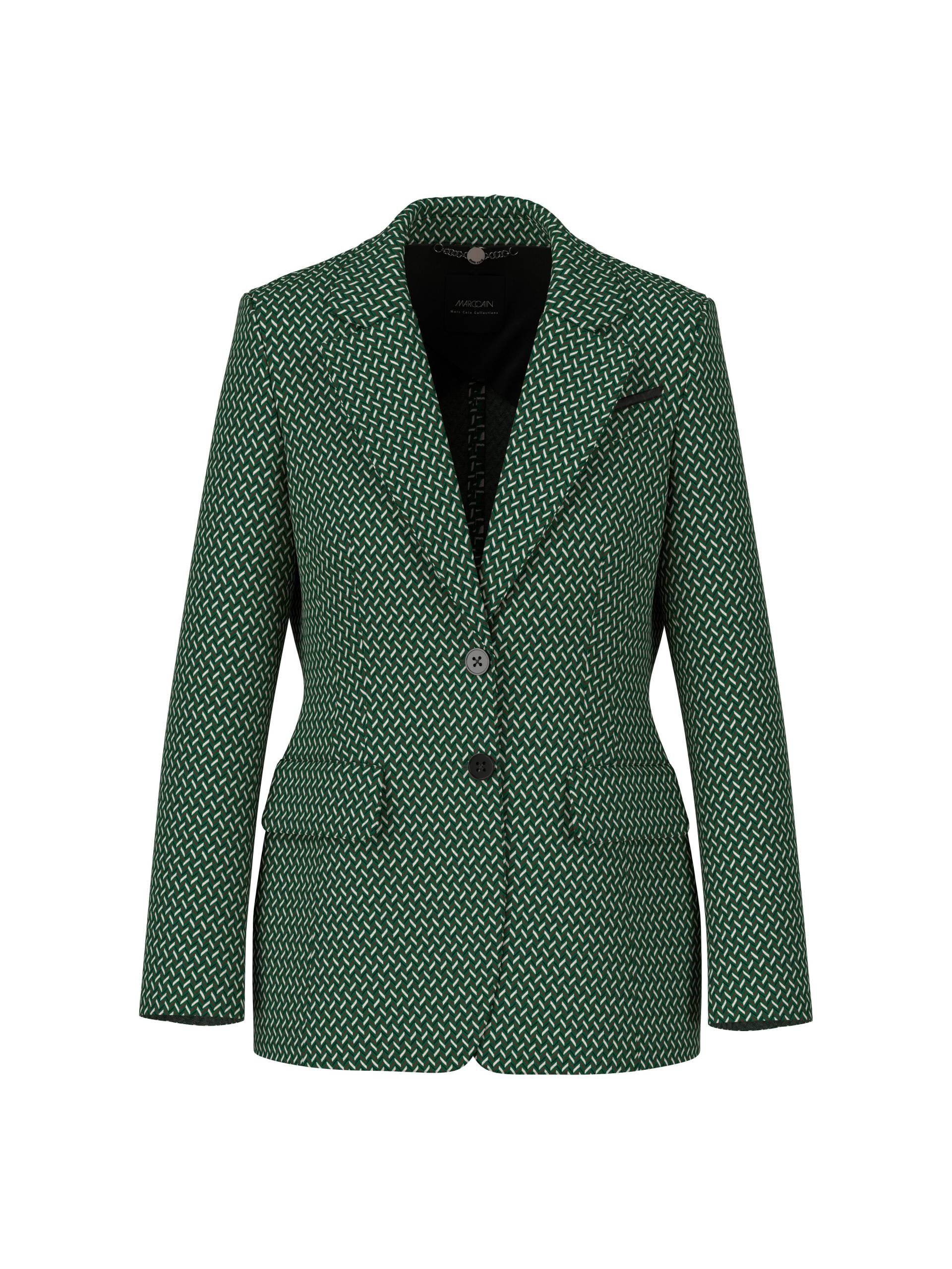 Marc Cain Collections - Blazer mit Fischgratmuster dark jade green - Gr. - 44 von Marc Cain Collections