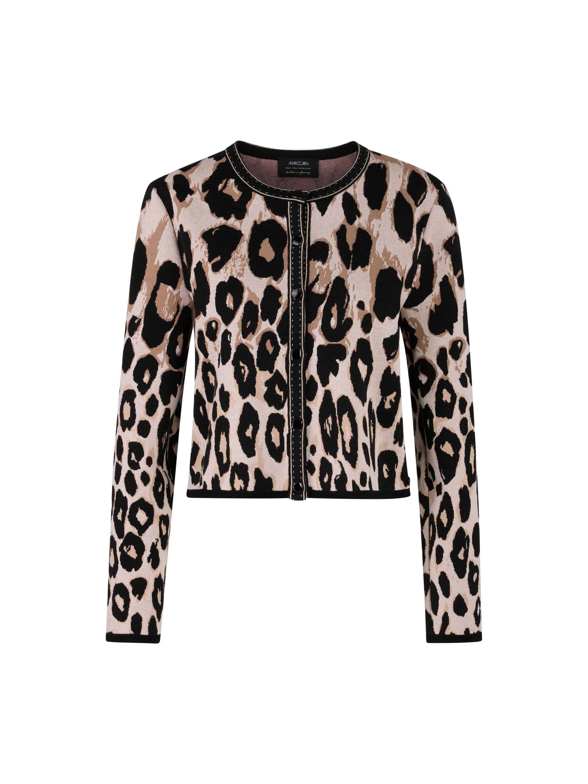 Marc Cain Collections - Cropped Leo-Cardigan Knitted in Germany soft cappuccino - Gr. - 42 von Marc Cain Collections