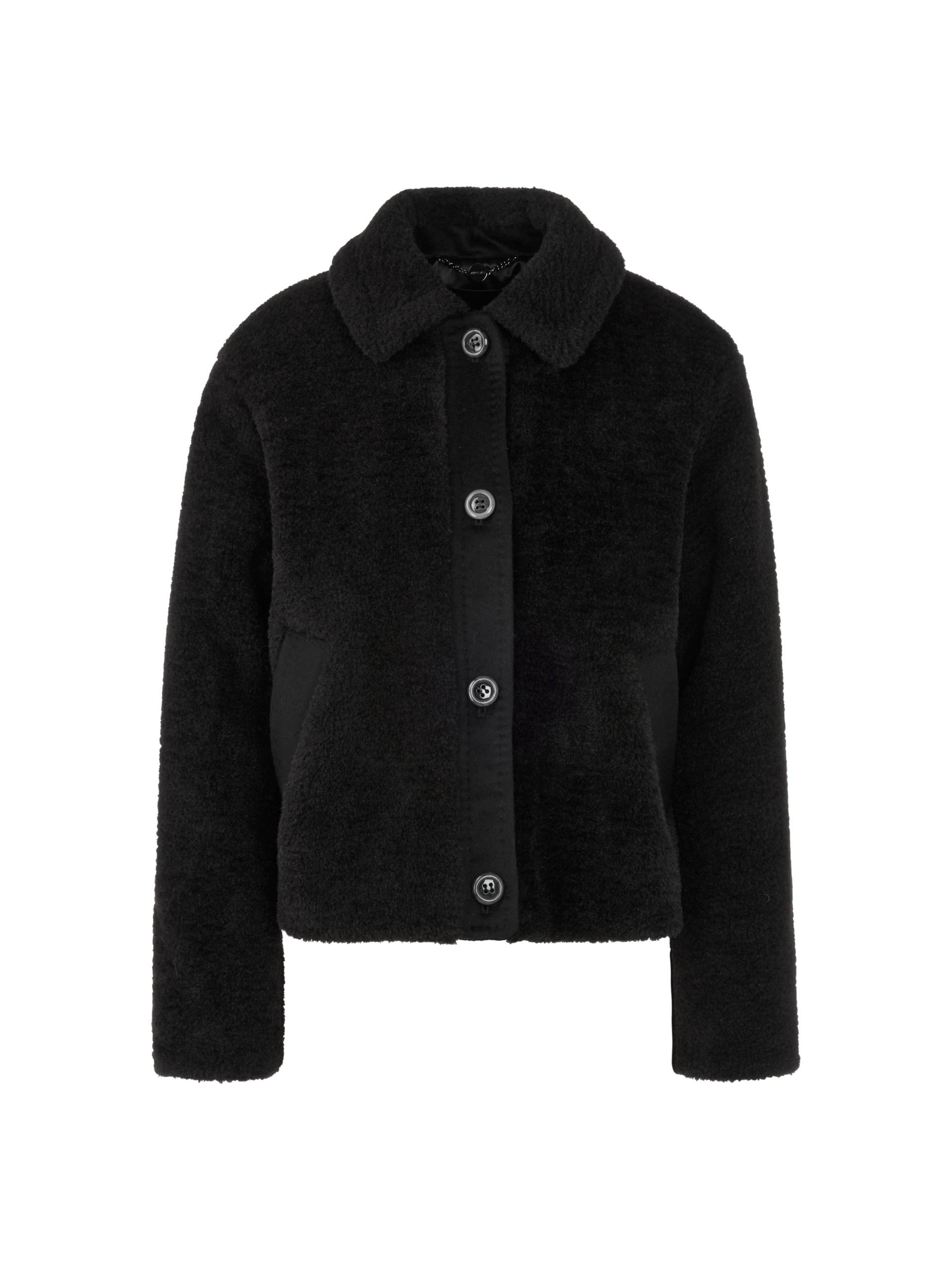 Marc Cain Collections - Fake-Fur-Jacke mit Woll-Details black - Gr. - 34 von Marc Cain Collections