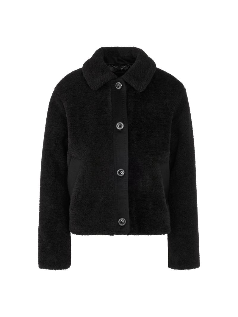 Marc Cain Collections - Fake-Fur-Jacke mit Woll-Details black - Gr. - 36 von Marc Cain Collections