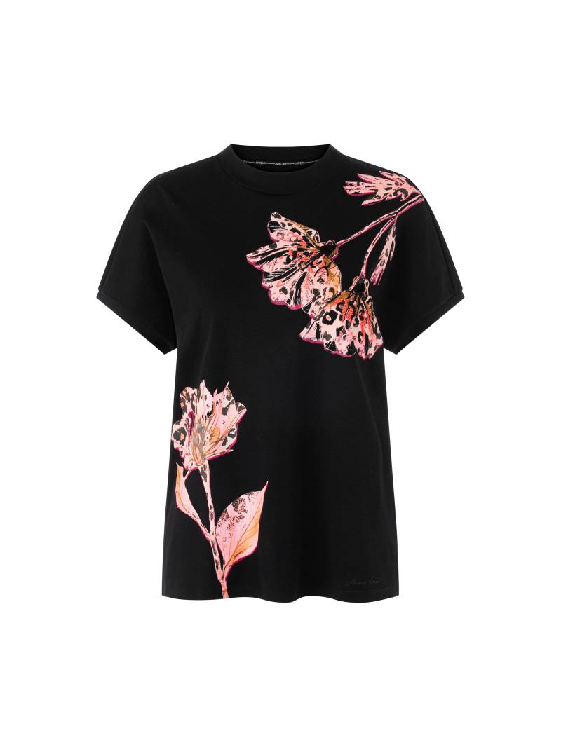 Marc Cain Collections - Florales T-Shirt mit Perlendetails black - Gr. - 42 von Marc Cain Collections