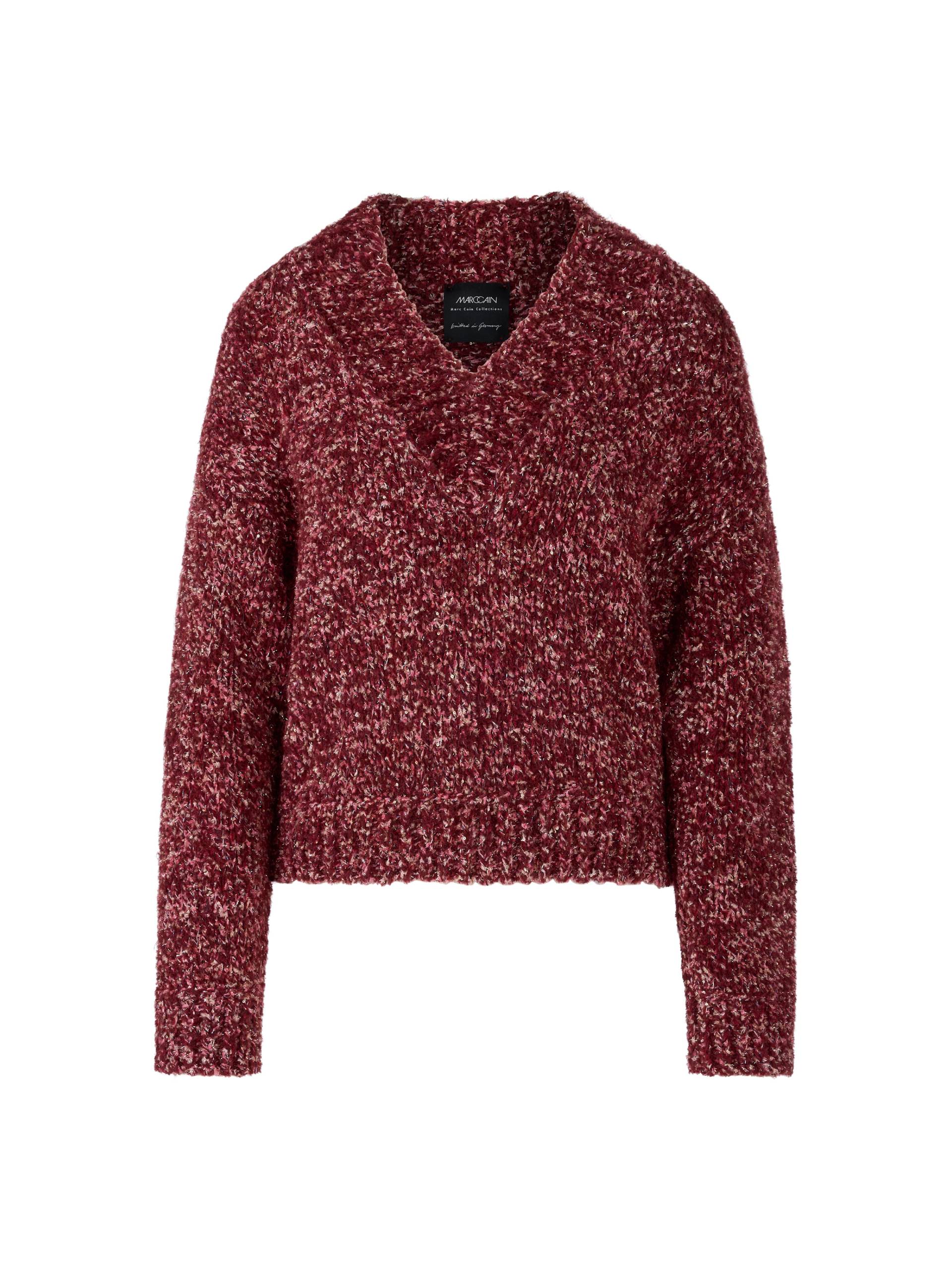 Marc Cain Collections - Glitzer Pullover Knitted in Germany bright maroon - Gr. - 42 von Marc Cain Collections