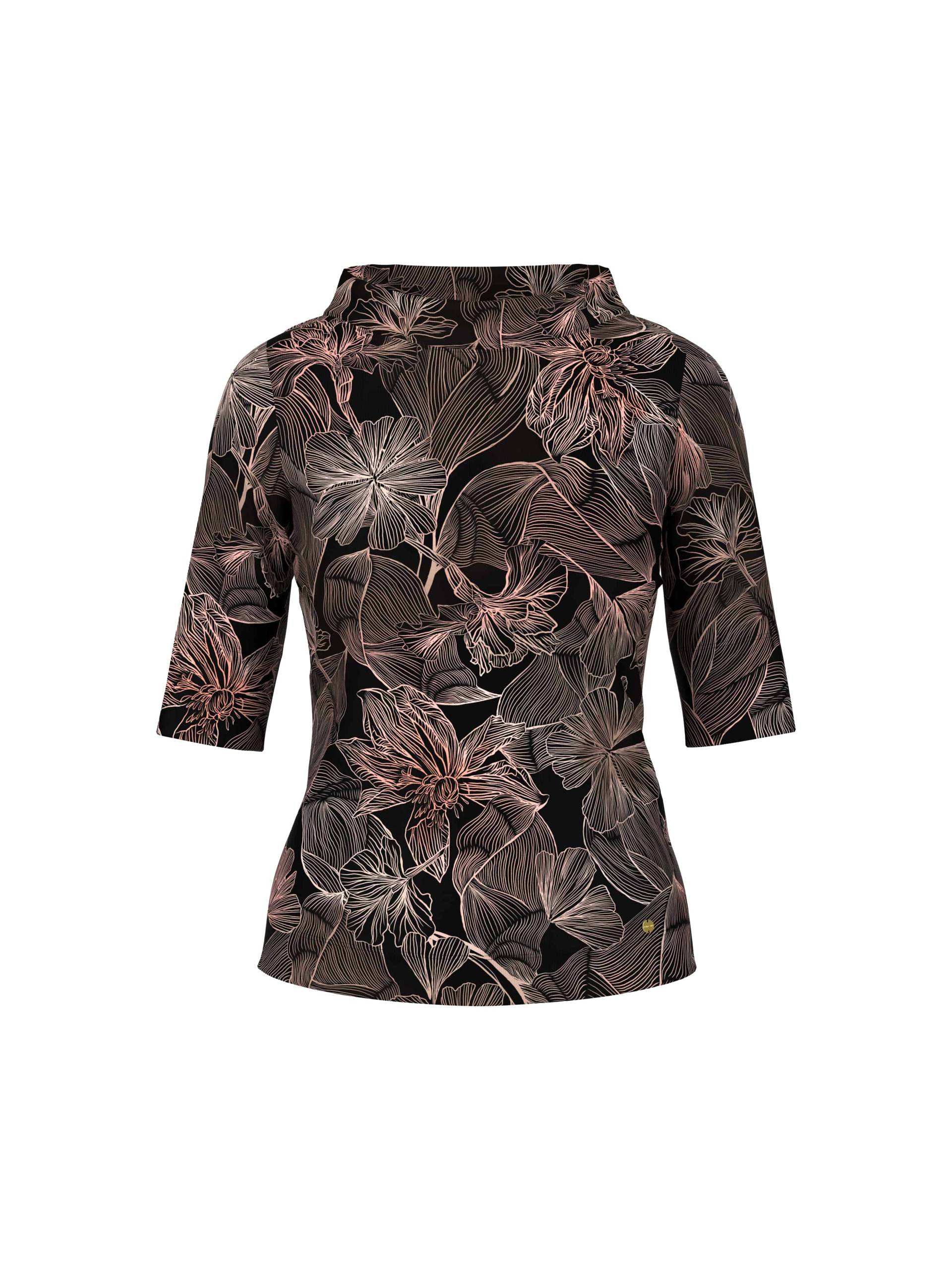 Marc Cain Collections - Halbarm-Shirt mit Blumenprint black - Gr. - 44 von Marc Cain Collections