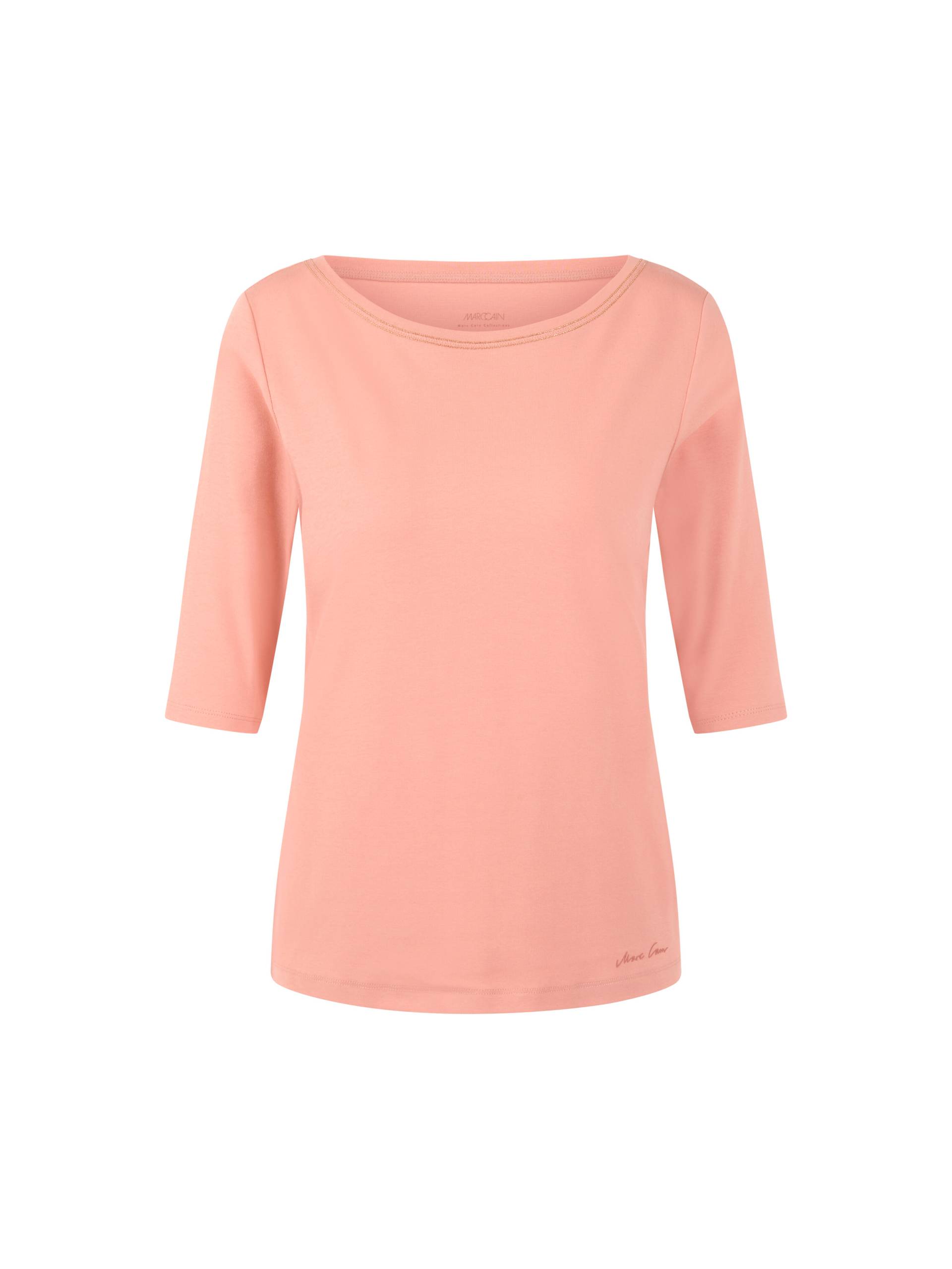 Marc Cain Collections - Halbarm-T-Shirt mit Schmuckband-Details peach beige - Gr. - 34 von Marc Cain Collections