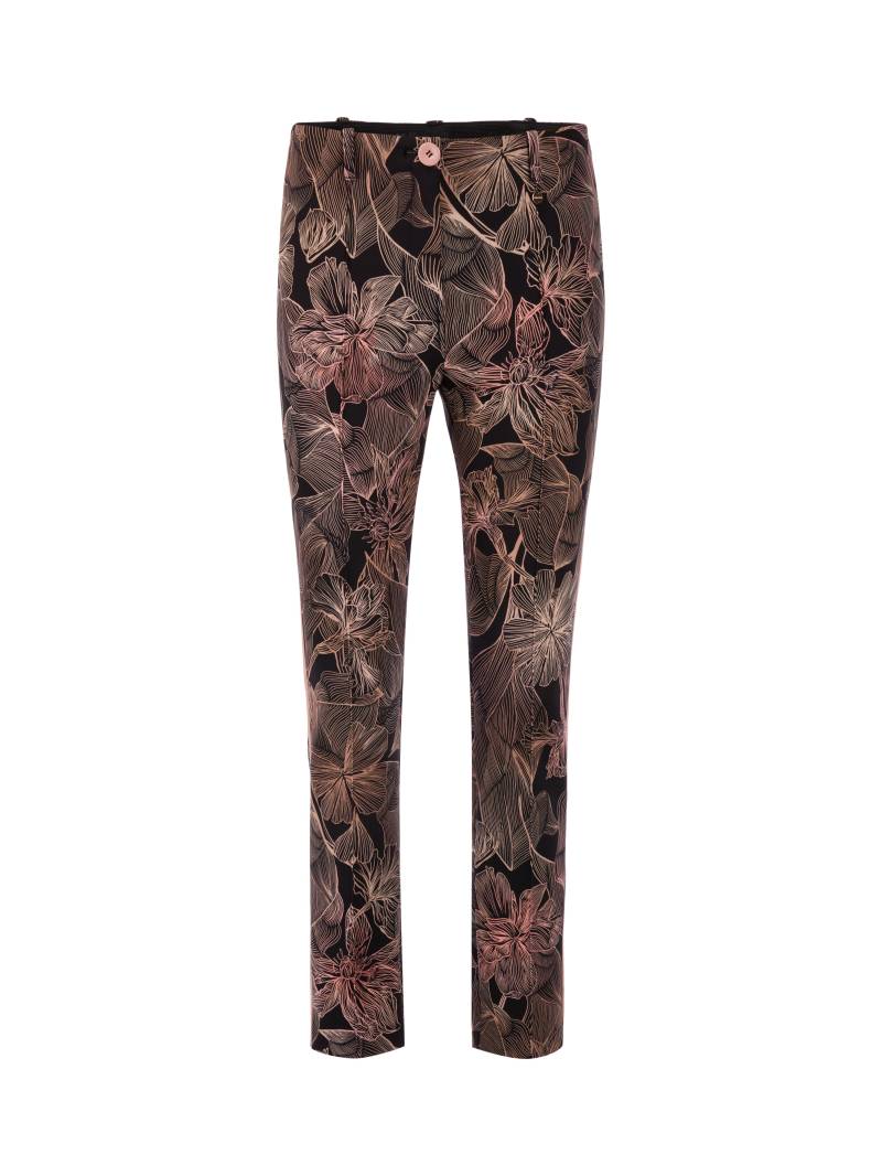 Marc Cain Collections - Hose SYDNEY Slim Fit mit Blumenprint black - Gr. - 36 von Marc Cain Collections