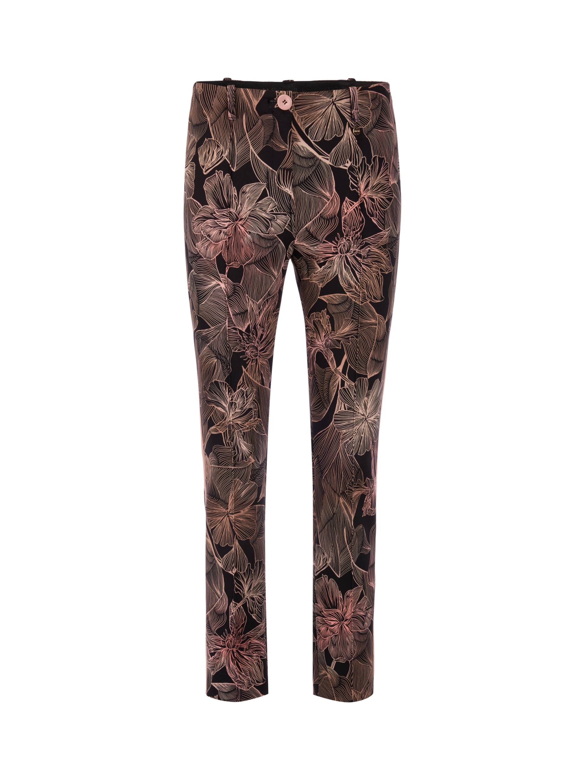 Marc Cain Collections - Hose SYDNEY Slim Fit mit Blumenprint black - Gr. - 40 von Marc Cain Collections