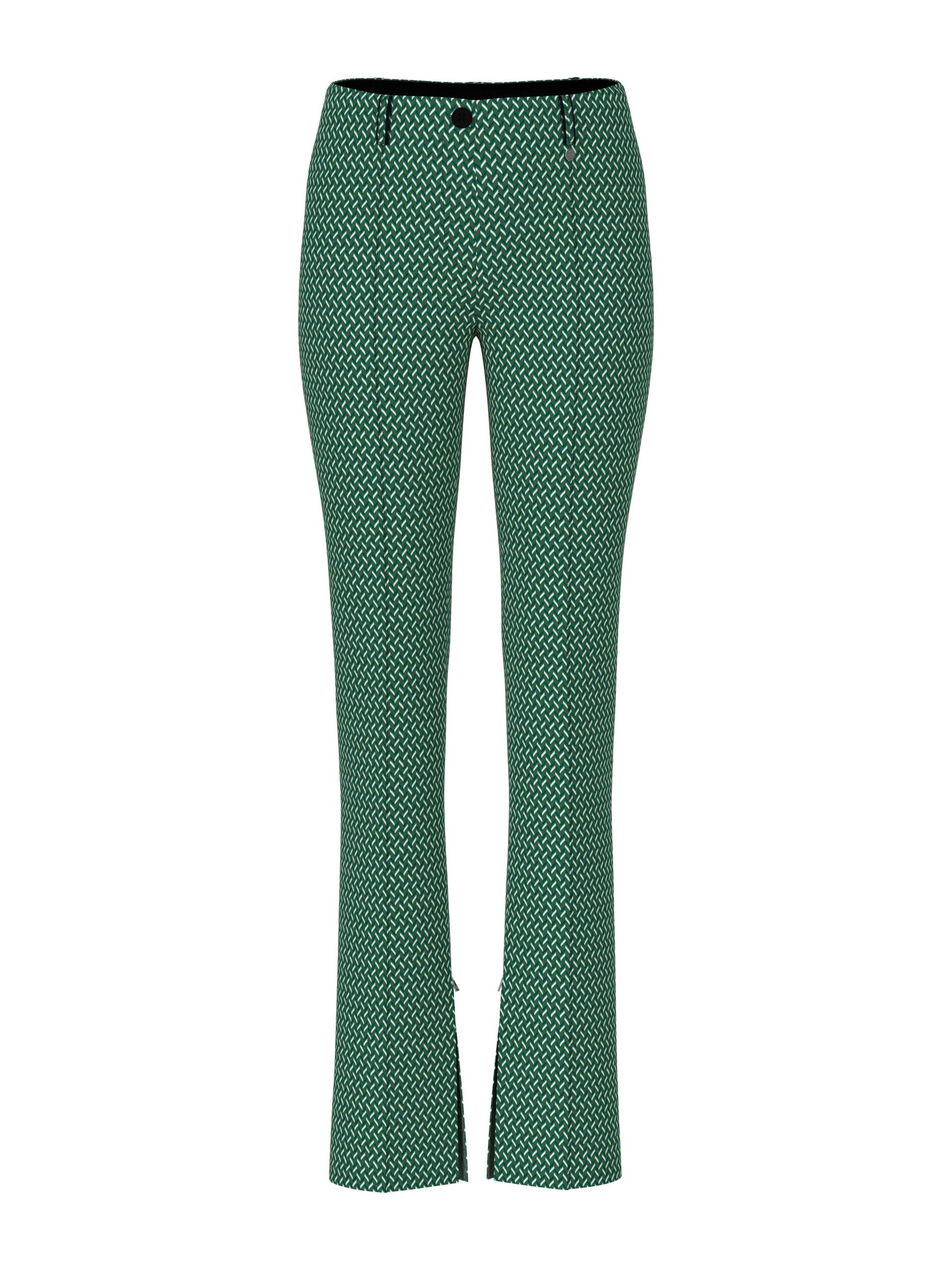 Marc Cain Collections - Hose SYDNEY mit Fischgratmuster dark jade green - Gr. - 42 von Marc Cain Collections