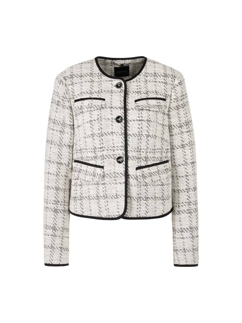 Marc Cain Collections - Jacquard-Jacke mit Kontrastdetails smoke - Gr. - 38 von Marc Cain Collections