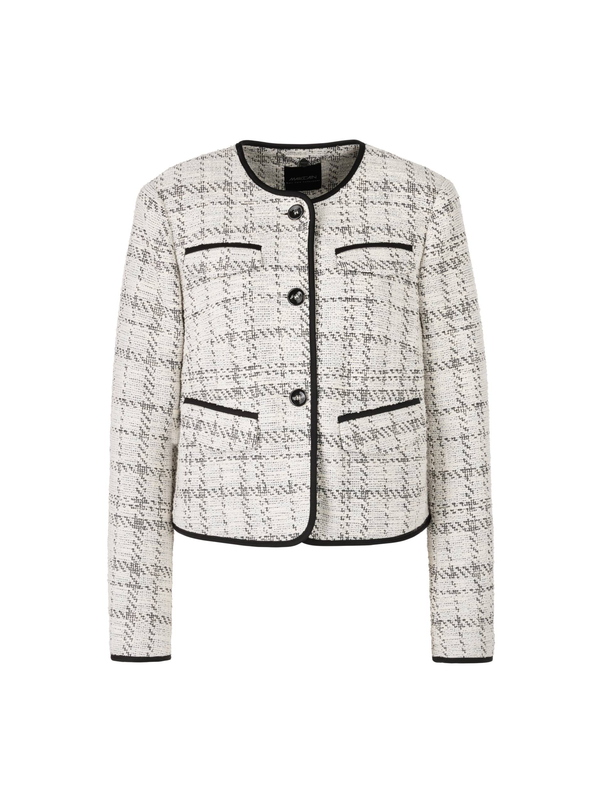 Marc Cain Collections - Jacquard-Jacke mit Kontrastdetails smoke - Gr. - 42 von Marc Cain Collections