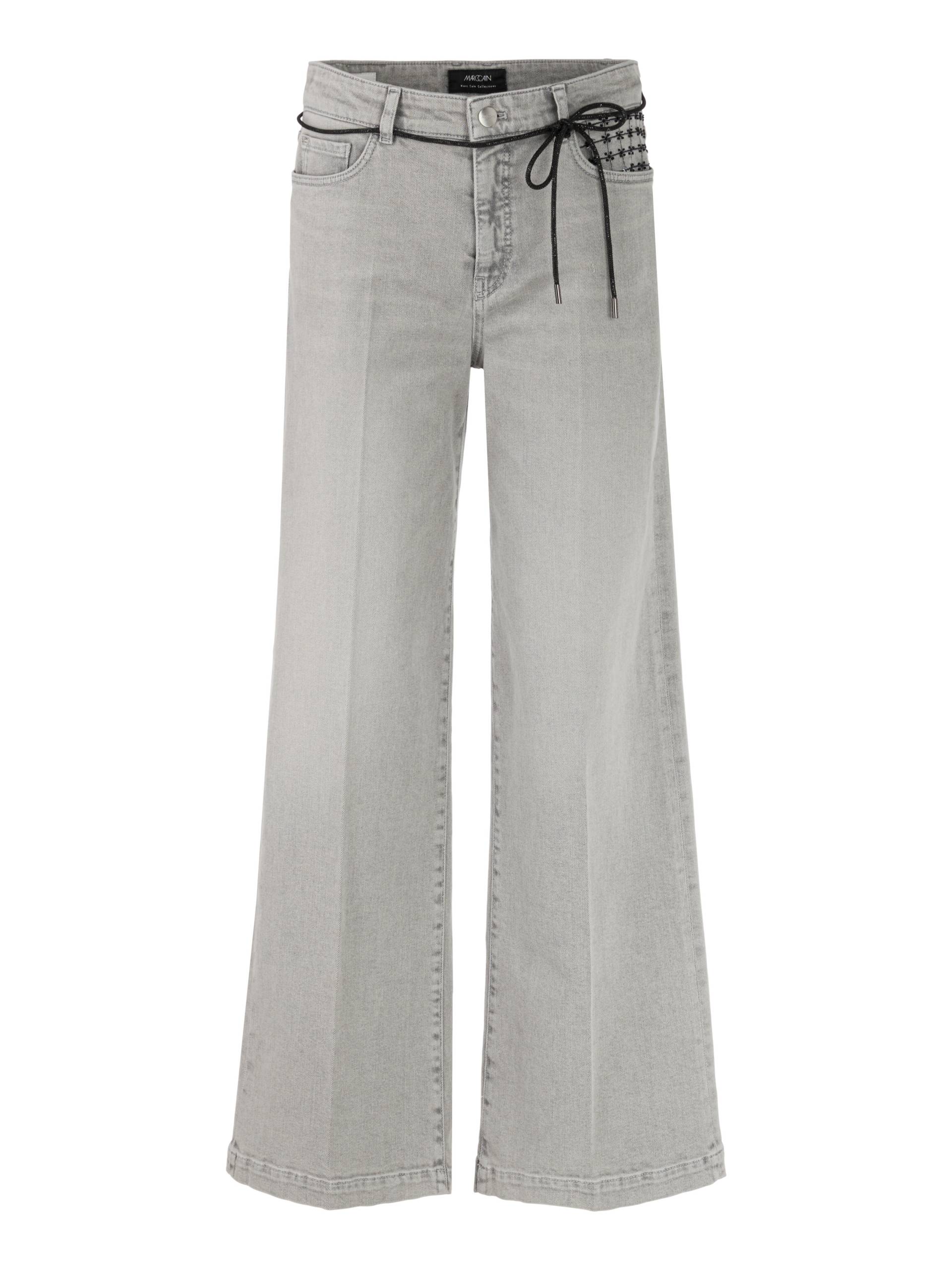Marc Cain Collections - Jeans WARRI im Wide Fit mit Stickerei grey - Gr. - 42 von Marc Cain Collections
