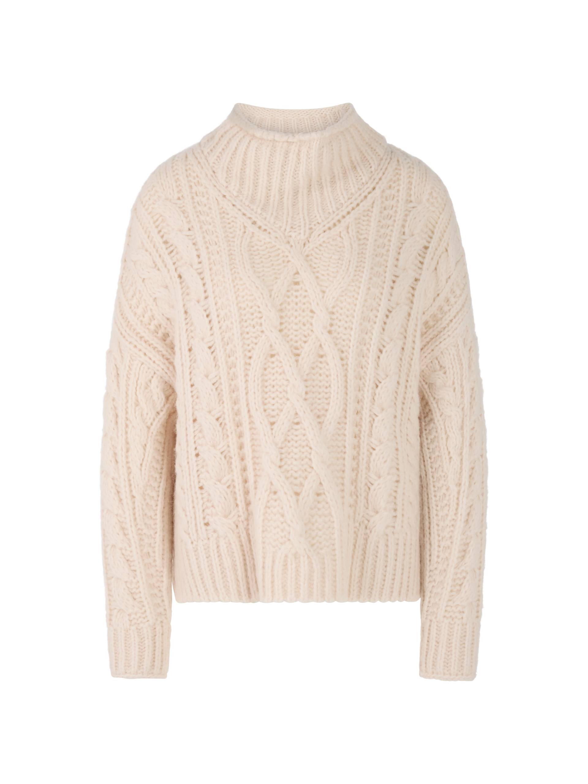 Marc Cain Collections - Knitted in Germany Zopfmusterpullover smoke - Gr. - 40 von Marc Cain Collections