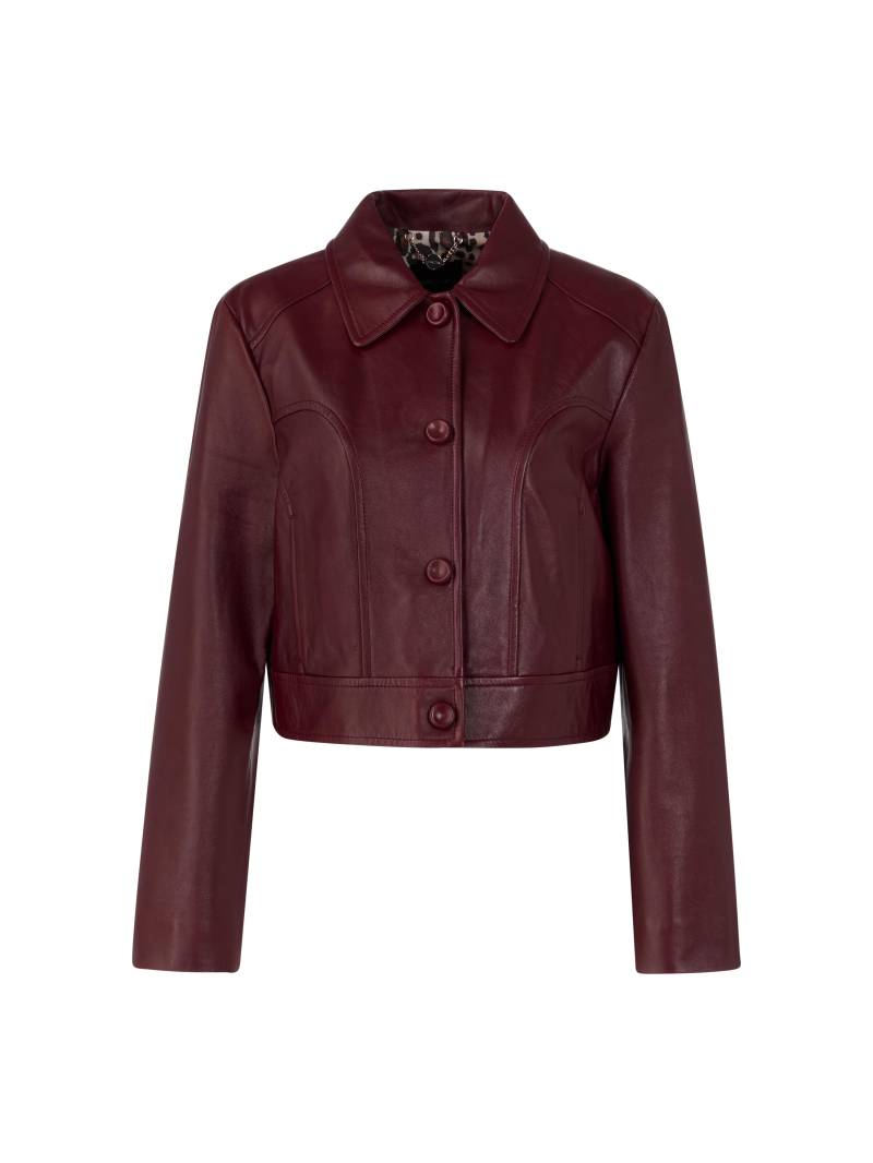 Marc Cain Collections - Kurze Lederjacke mit Kragen bright maroon - Gr. - 40 von Marc Cain Collections