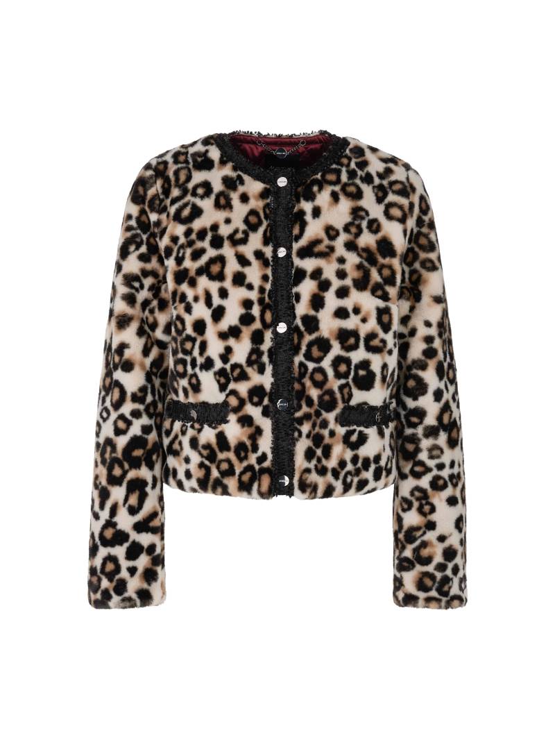 Marc Cain Collections - Kurze Leo-Print Jacke soft cappuccino - Gr. - 38 von Marc Cain Collections