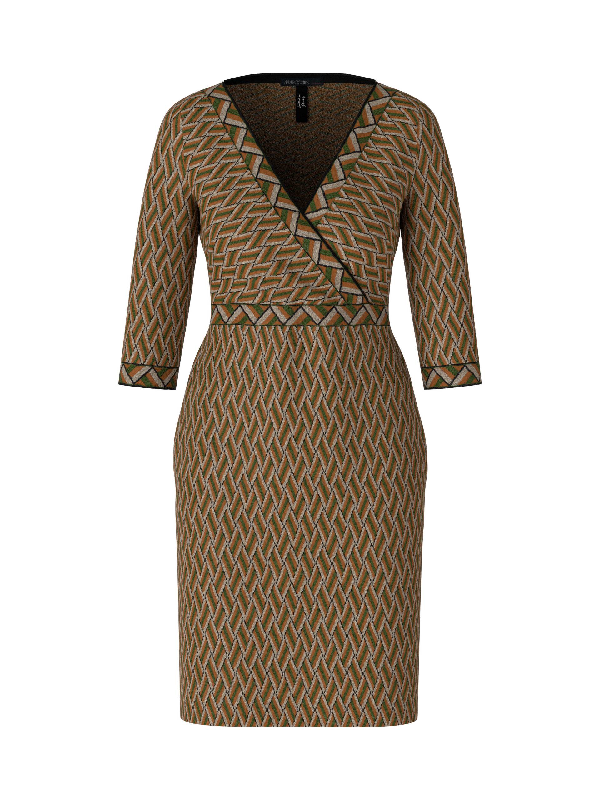 Marc Cain Collections - Kurzes Kleid in Deutschland gestrickt orient green - Gr. - 42 von Marc Cain Collections