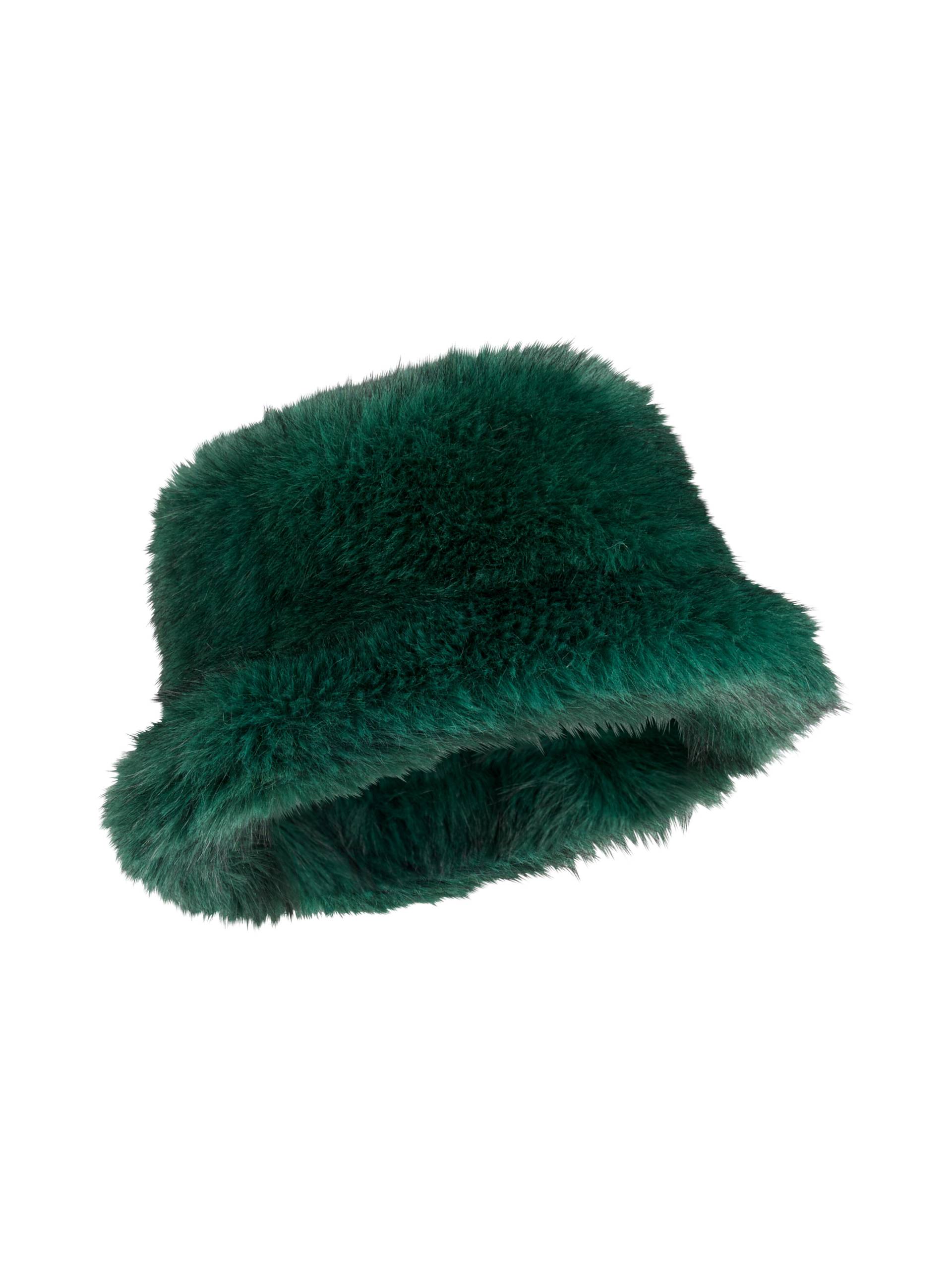 Marc Cain Collections - Kuscheliger Hut aus Fake Fur dark jade green - Gr. - OS von Marc Cain Collections