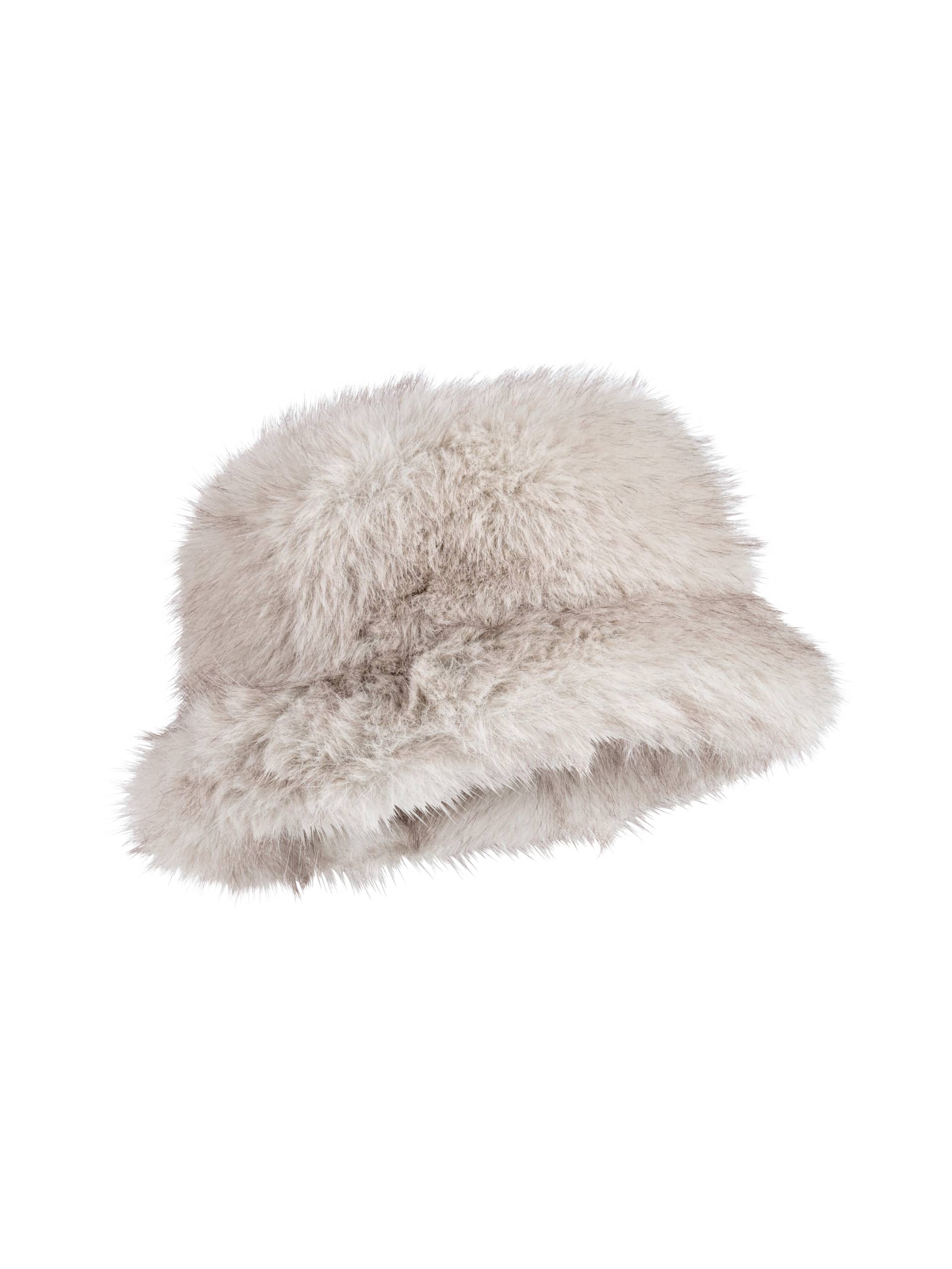 Marc Cain Collections - Kuscheliger Hut aus Fake Fur smoke - Gr. - One Size von Marc Cain Collections