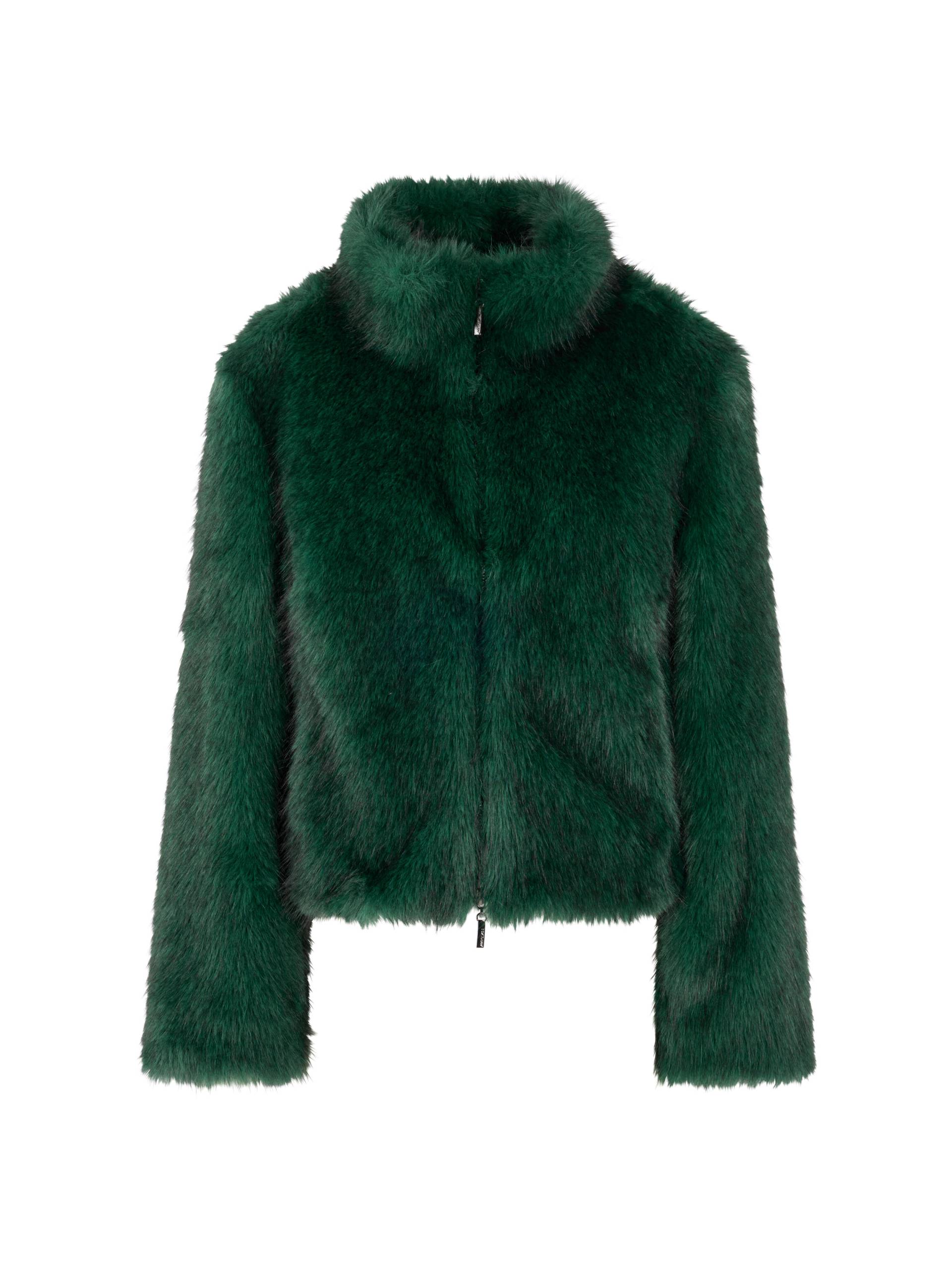 Marc Cain Collections - Kuscheljacke aus Fake Fur dark jade green - Gr. - 40 von Marc Cain Collections