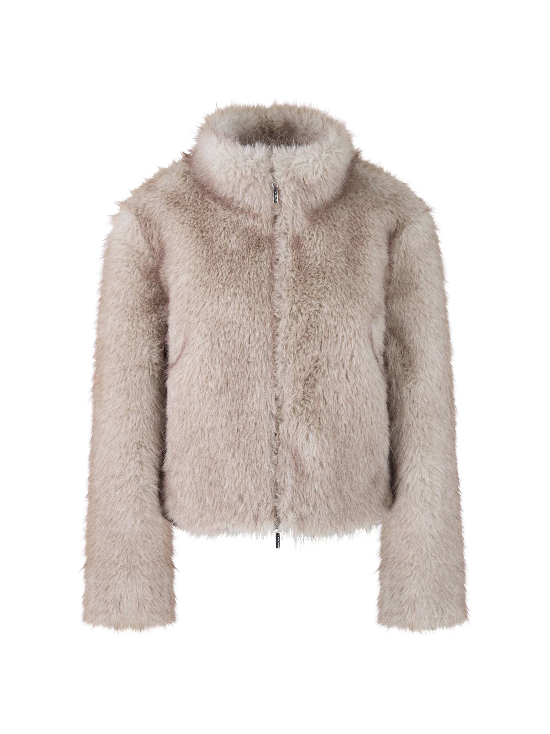 Marc Cain Collections - Kuscheljacke aus Fake Fur smoke - Gr. - 38 von Marc Cain Collections
