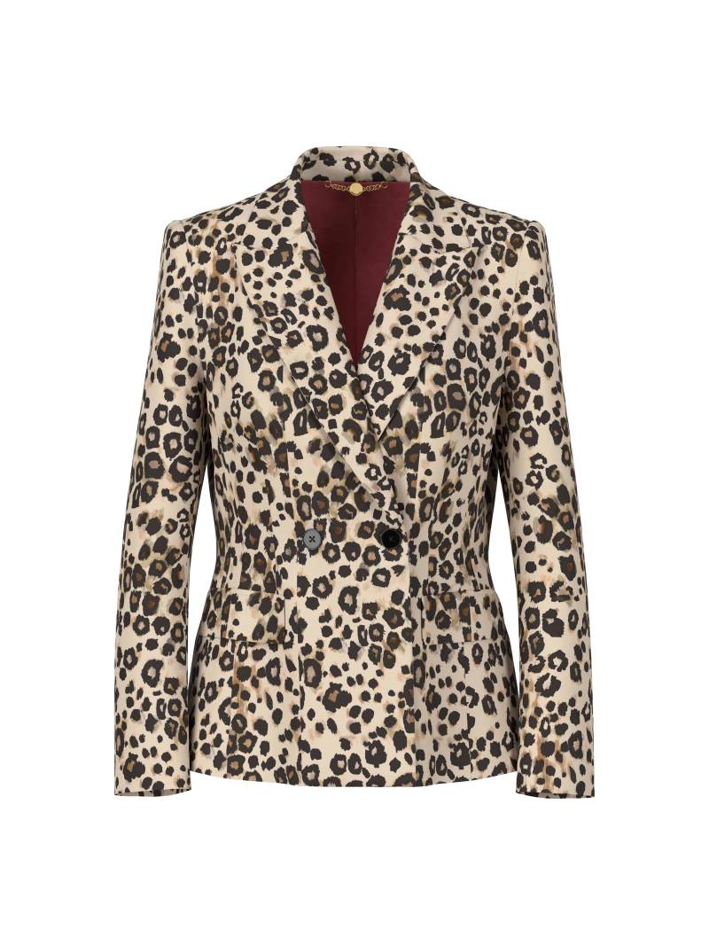 Marc Cain Collections - Leo-Print Blazer aus Scuba-Jersey soft cappuccino - Gr. - 44 von Marc Cain Collections