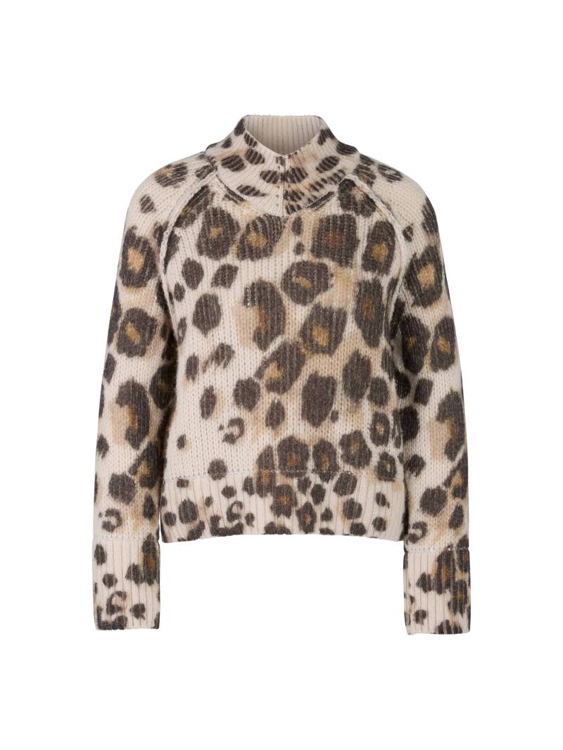 Marc Cain Collections - Leo-Print Pullover Knitted in Germany soft cappuccino - Gr. - 44 von Marc Cain Collections