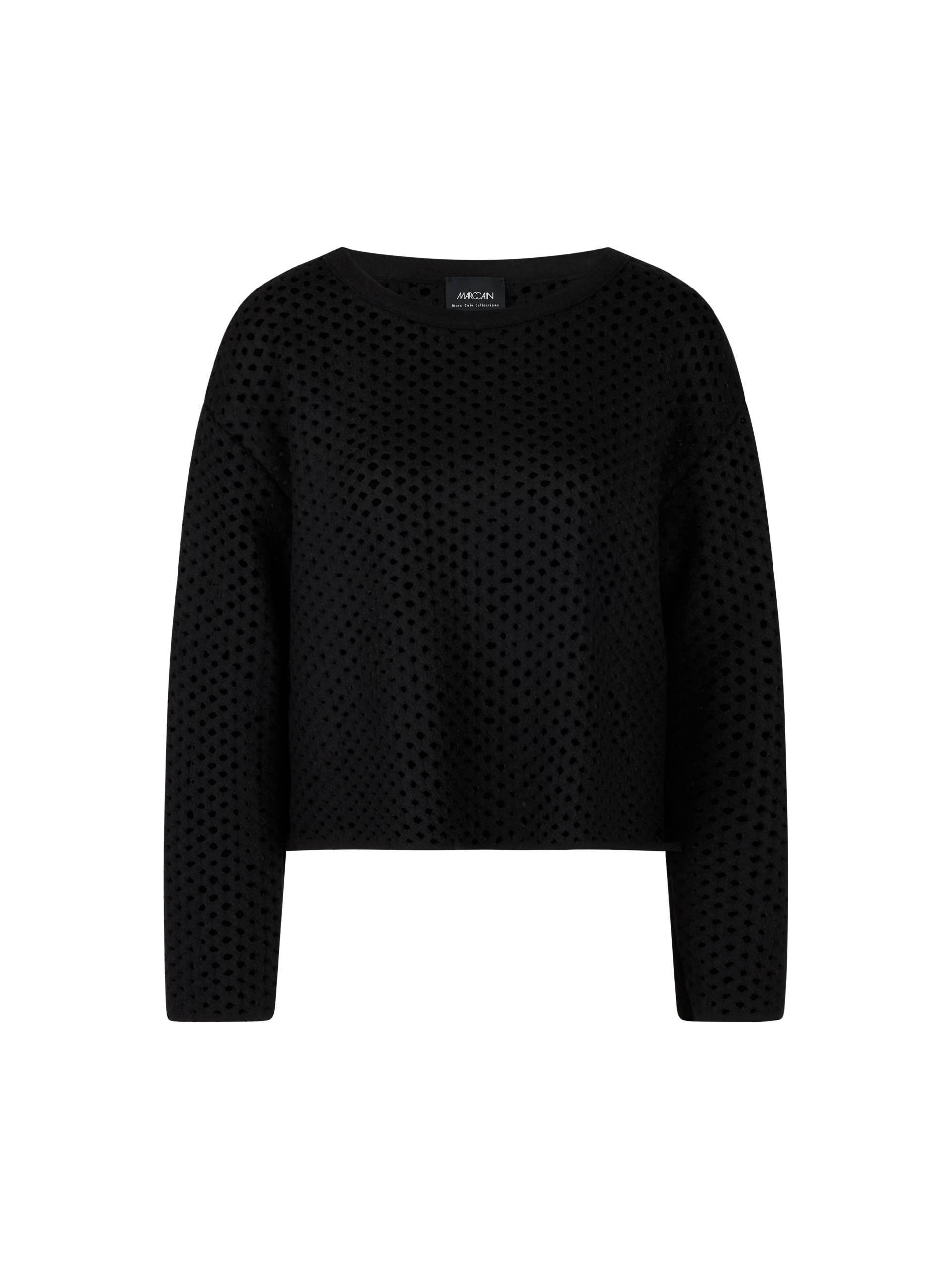 Marc Cain Collections - Lochstrick Pullover Knitted in Germany black - Gr. - 38 von Marc Cain Collections