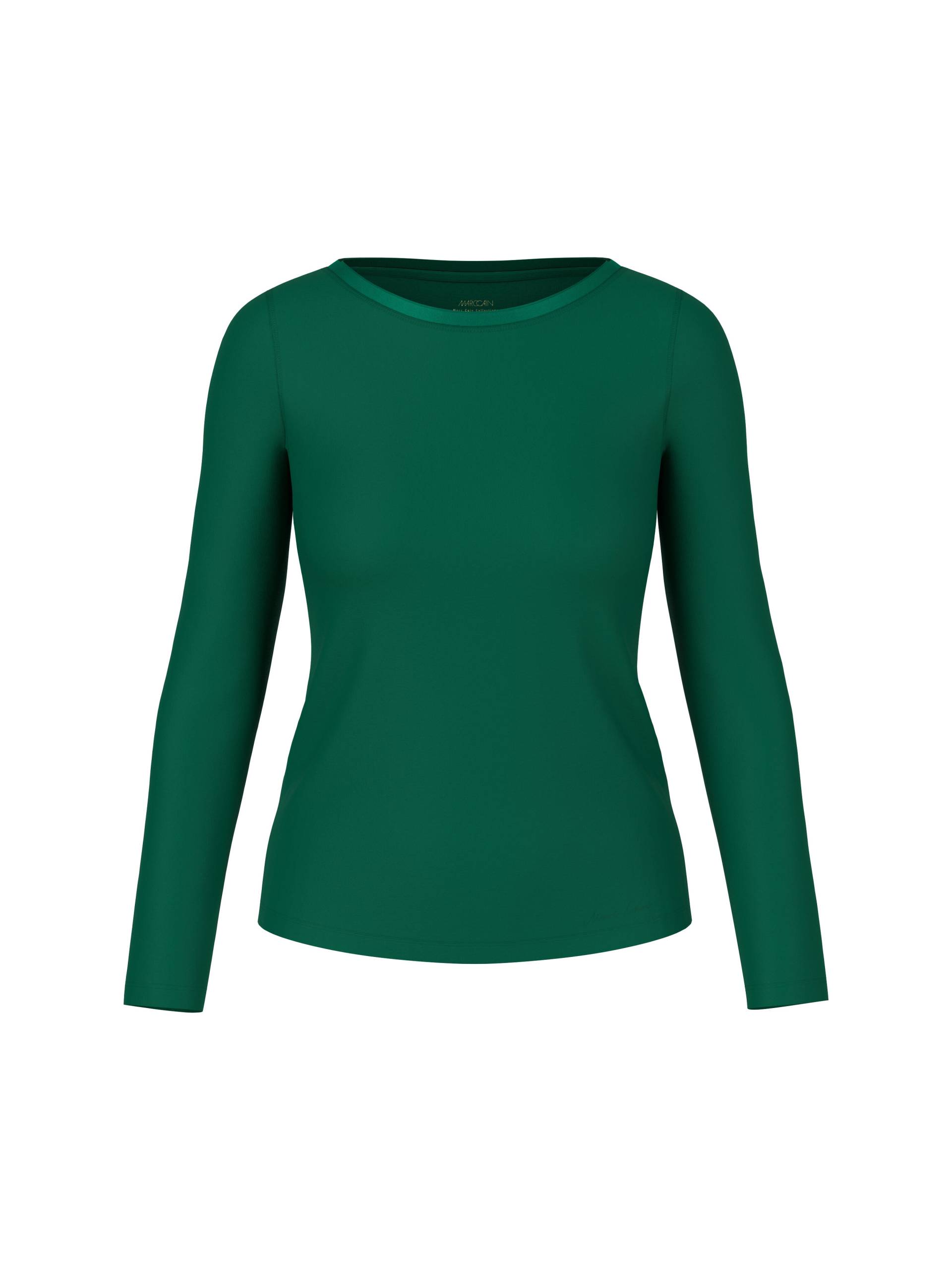 Marc Cain Collections - Longsleeve mit Seidenblende dark jade green - Gr. - 40 von Marc Cain Collections