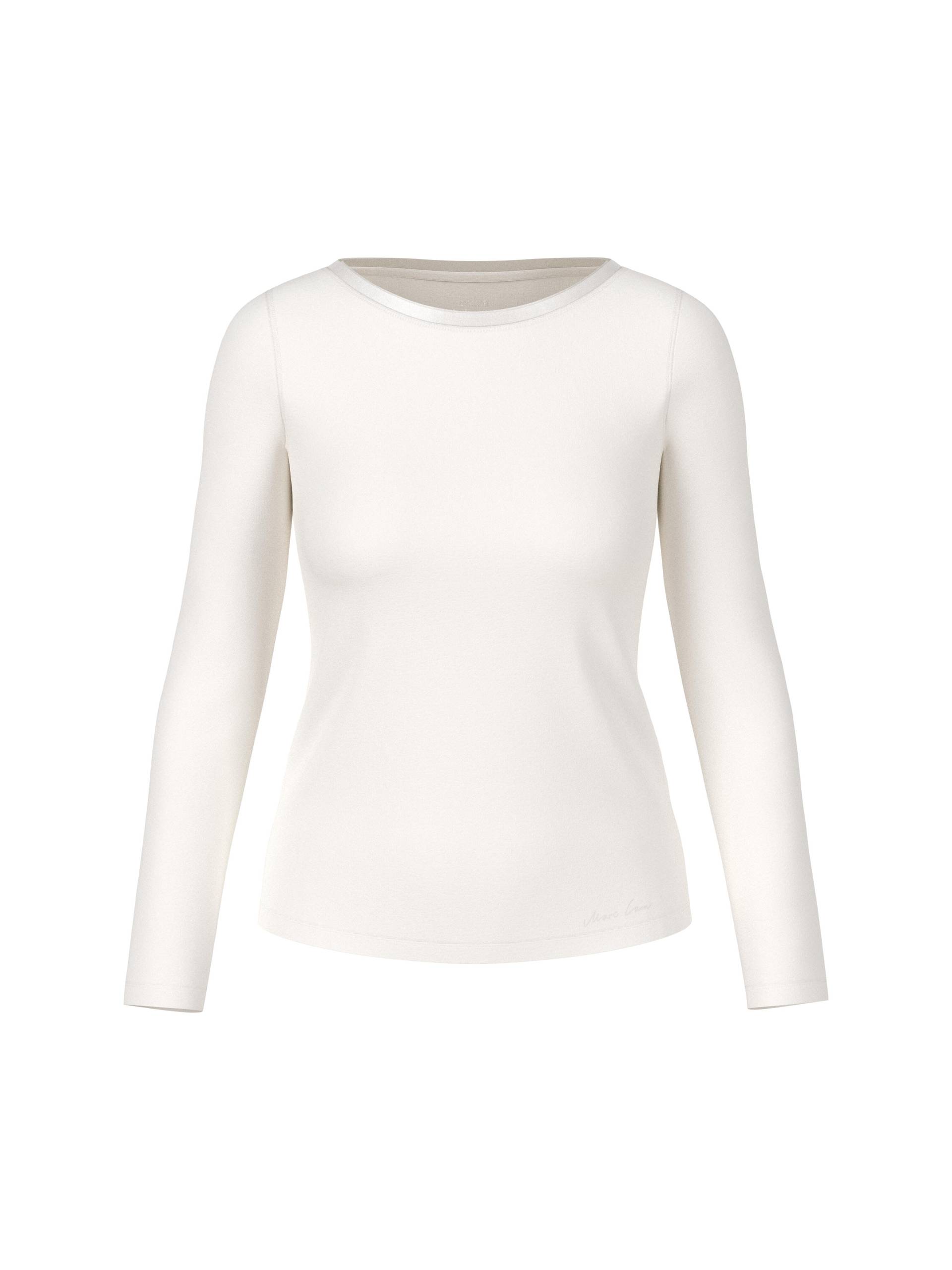 Marc Cain Collections - Longsleeve mit Seidenblende off-white - Gr. - 36 von Marc Cain Collections