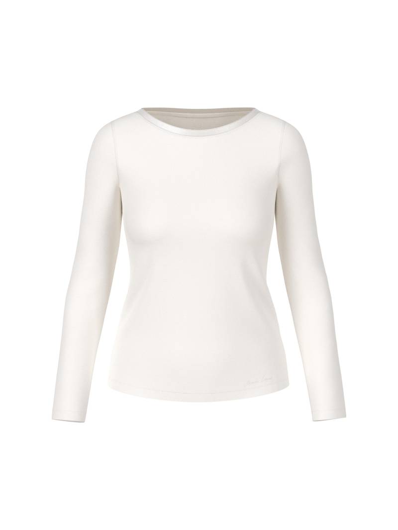 Marc Cain Collections - Longsleeve mit Seidenblende off-white - Gr. - 36 von Marc Cain Collections