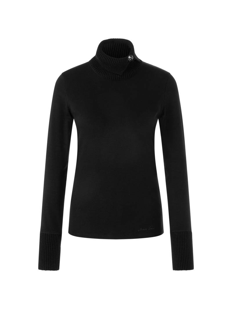 Marc Cain Collections - Longsleeve mit gestricktem Kragen black - Gr. - 34 von Marc Cain Collections