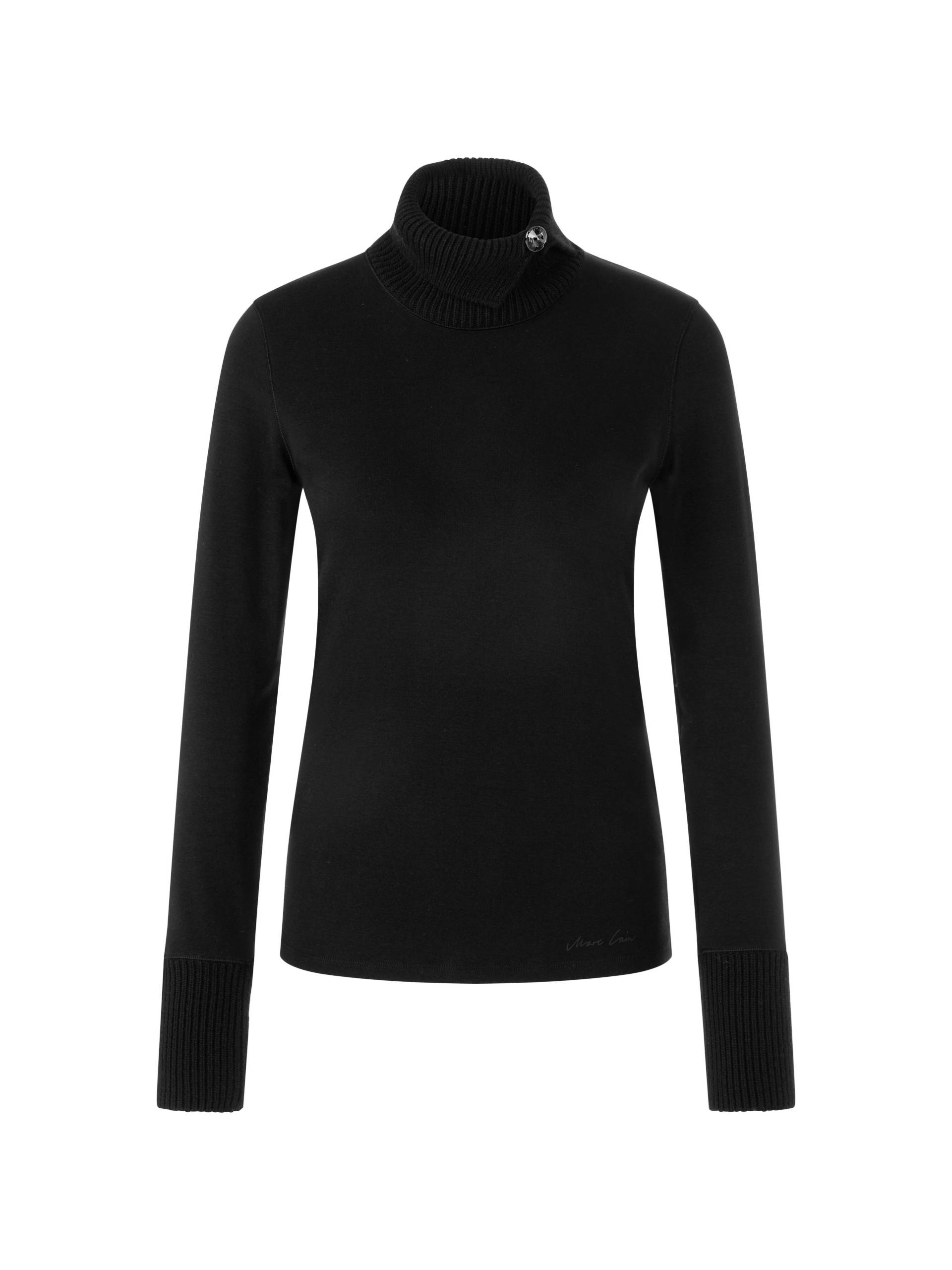 Marc Cain Collections - Longsleeve mit gestricktem Kragen black - Gr. - 38 von Marc Cain Collections