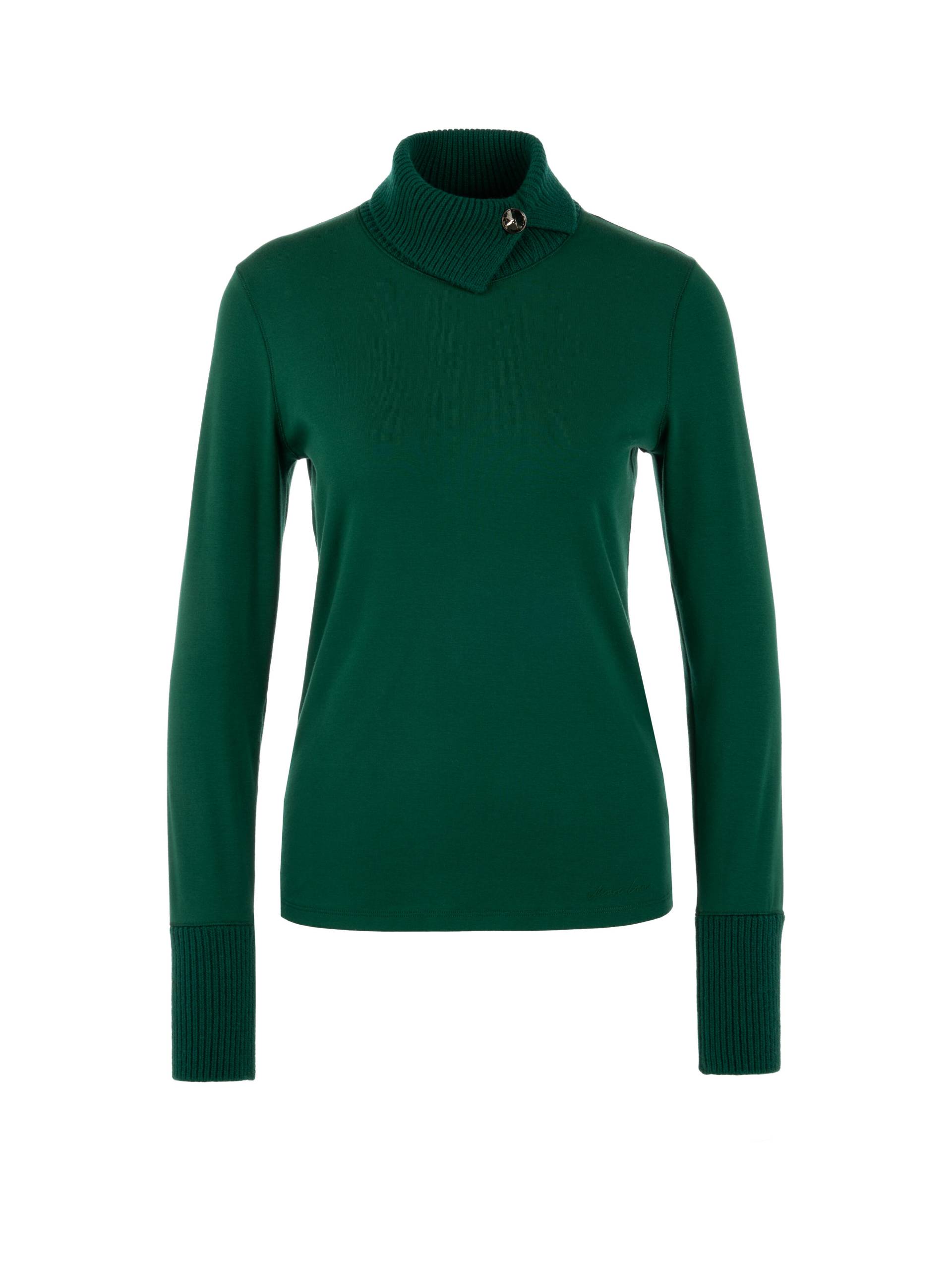 Marc Cain Collections - Longsleeve mit gestricktem Kragen dark jade green - Gr. - 34 von Marc Cain Collections