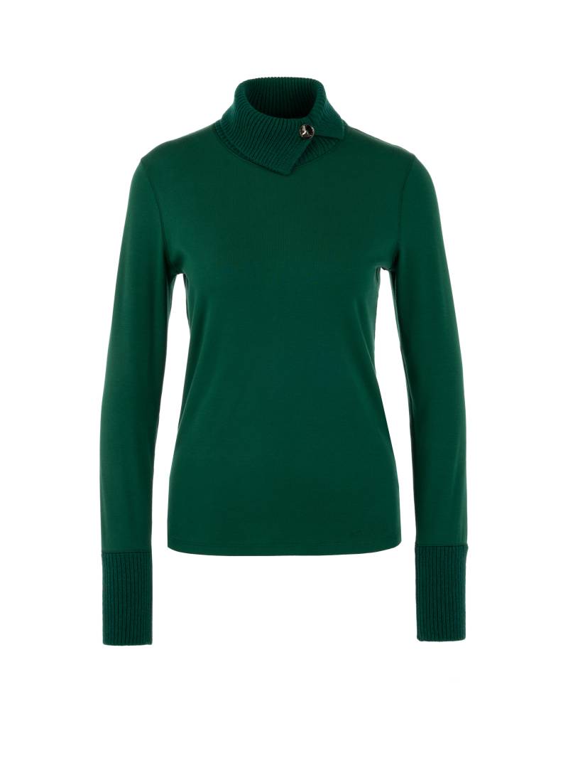 Marc Cain Collections - Longsleeve mit gestricktem Kragen dark jade green - Gr. - 34 von Marc Cain Collections