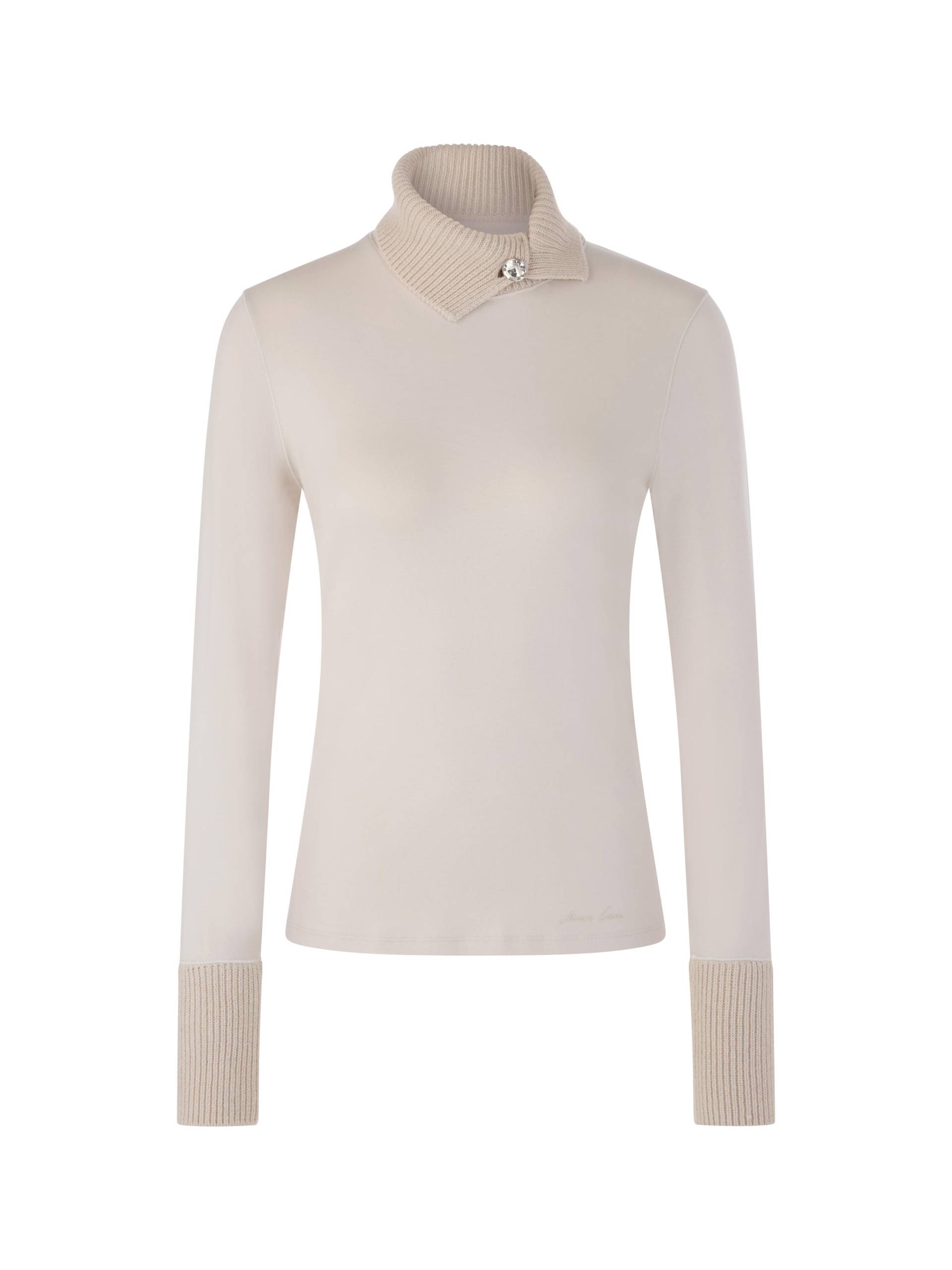 Marc Cain Collections - Longsleeve mit gestricktem Kragen smoke - Gr. - 38 von Marc Cain Collections