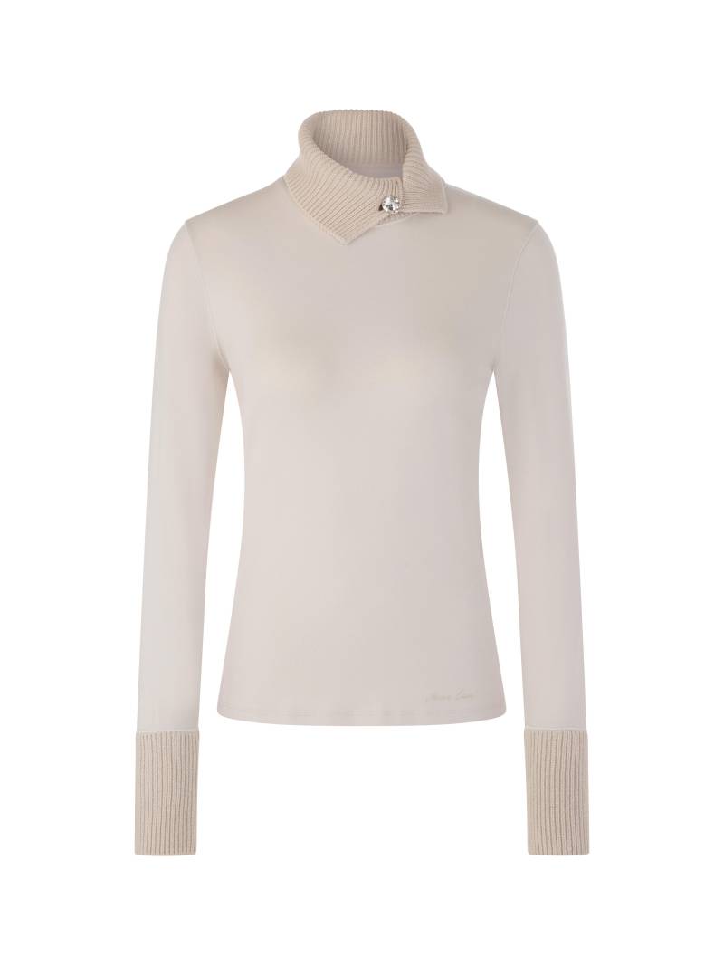 Marc Cain Collections - Longsleeve mit gestricktem Kragen smoke - Gr. - 38 von Marc Cain Collections