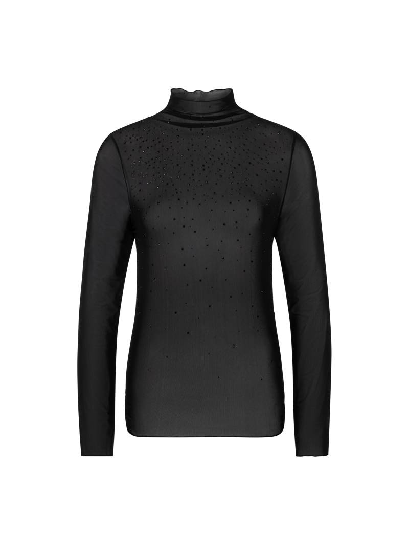 Marc Cain Collections - Mesh-Longsleeve mit Hotfixsteinchen black - Gr. - 38 von Marc Cain Collections