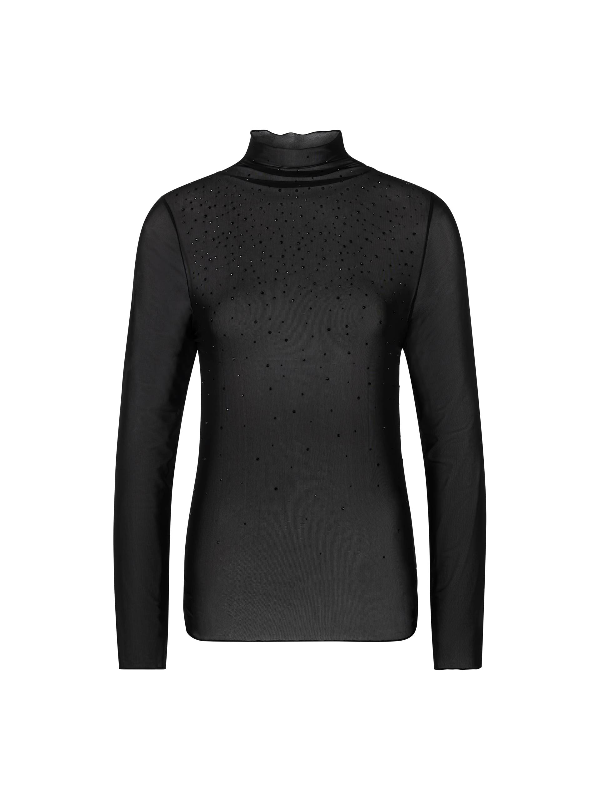 Marc Cain Collections - Mesh-Longsleeve mit Hotfixsteinchen black - Gr. - 40 von Marc Cain Collections