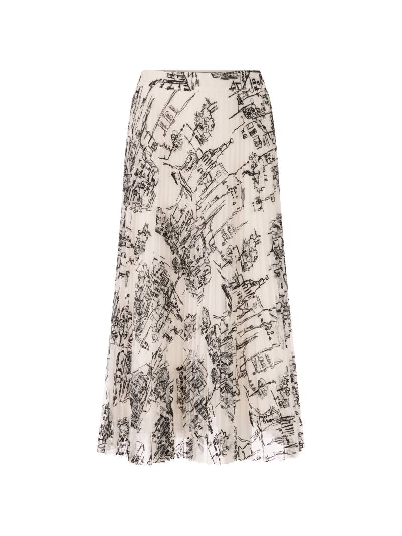 Marc Cain Collections - Plisseerock mit City-Motiv smoke - Gr. - 38 von Marc Cain Collections