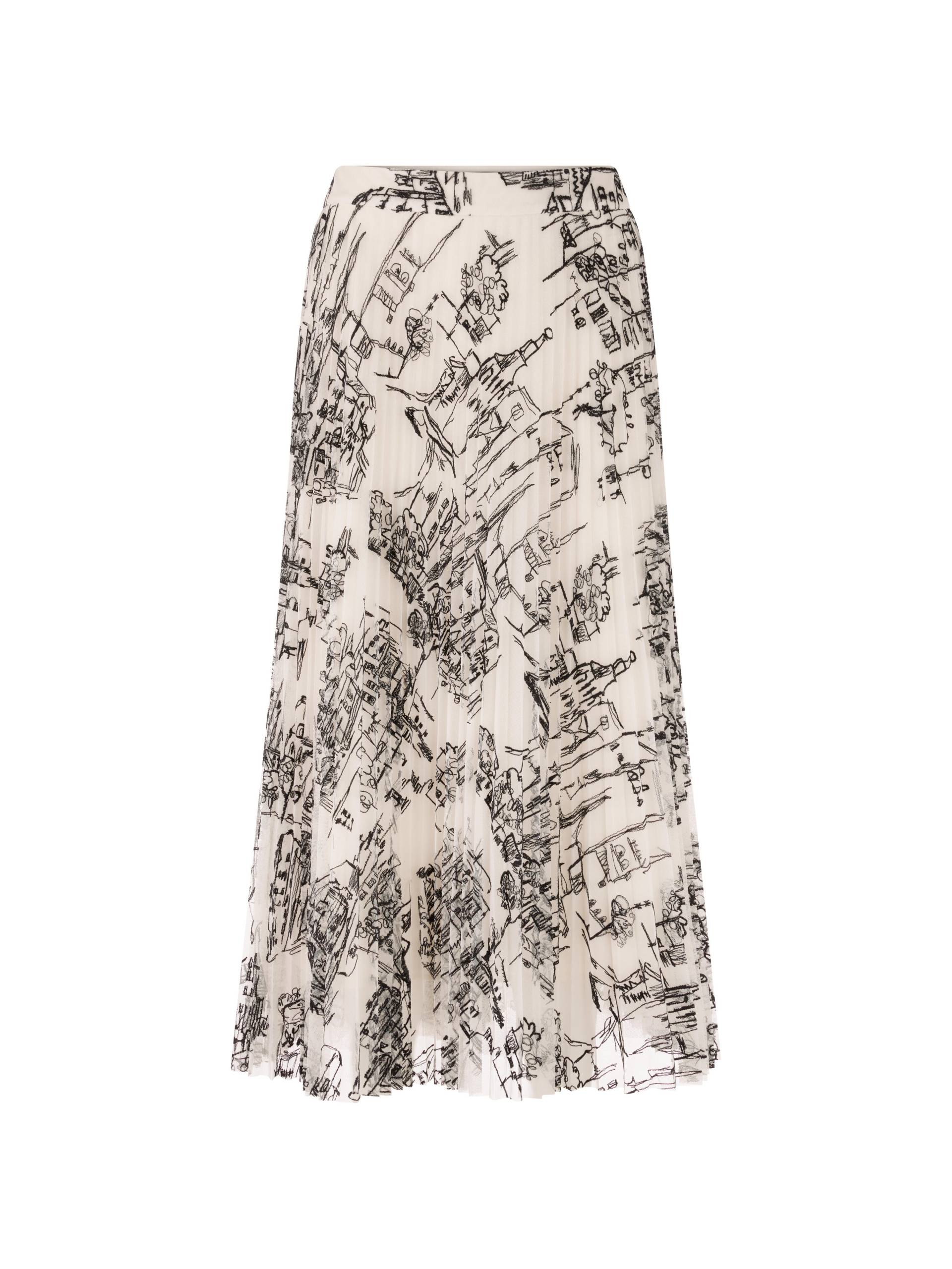 Marc Cain Collections - Plisseerock mit City-Motiv smoke - Gr. - 44 von Marc Cain Collections