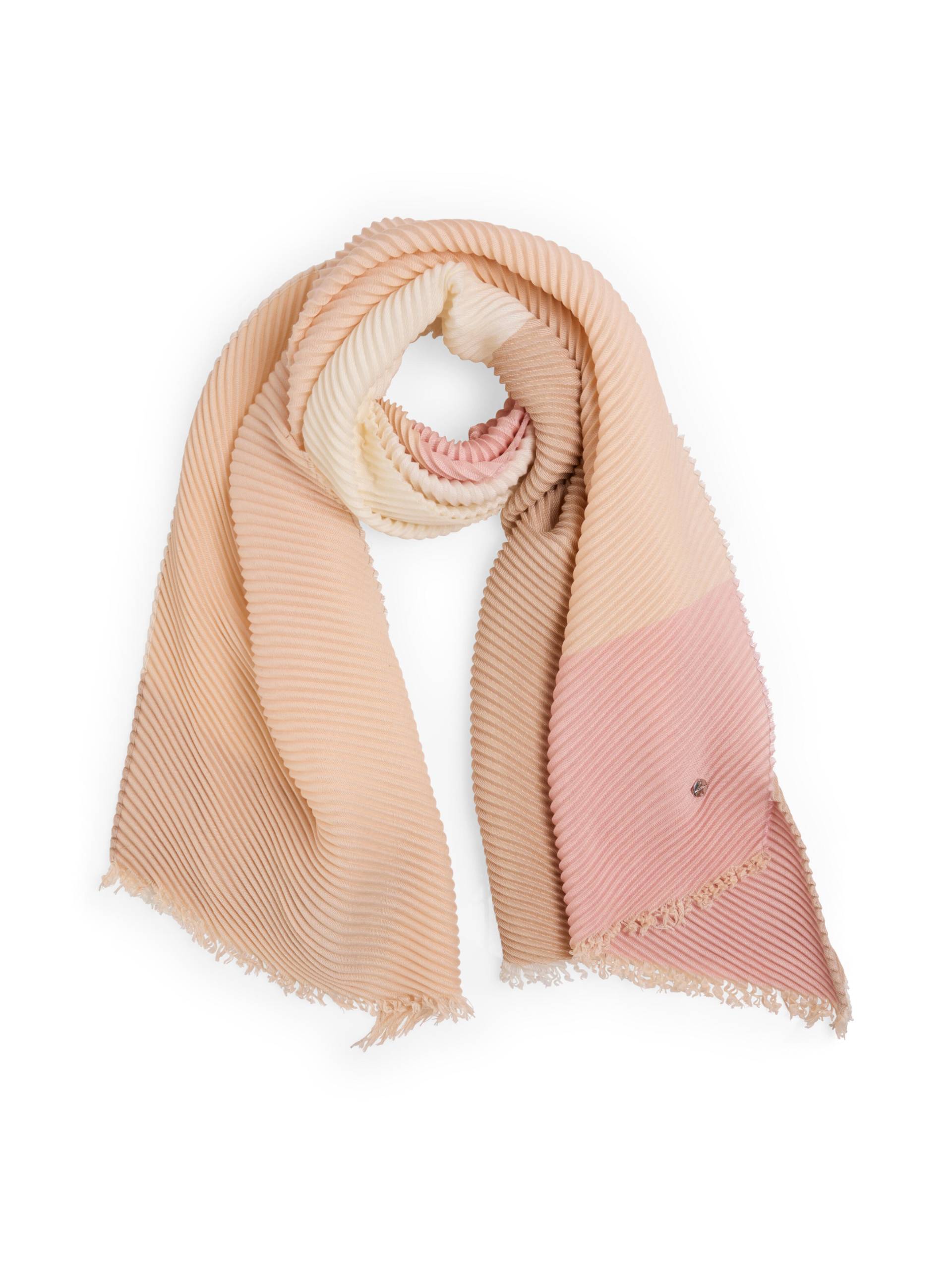 Marc Cain Collections - Plissierter Schal mit feinen Fransen warm taupe new - Gr. - OS von Marc Cain Collections