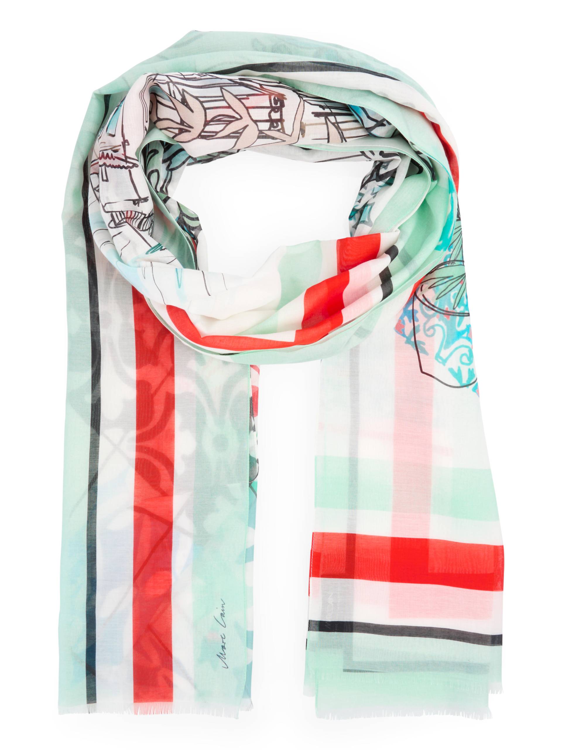 Marc Cain Collections - Schal aus softem Cotton-/Seide-Mix - Gr. - OS von Marc Cain Collections