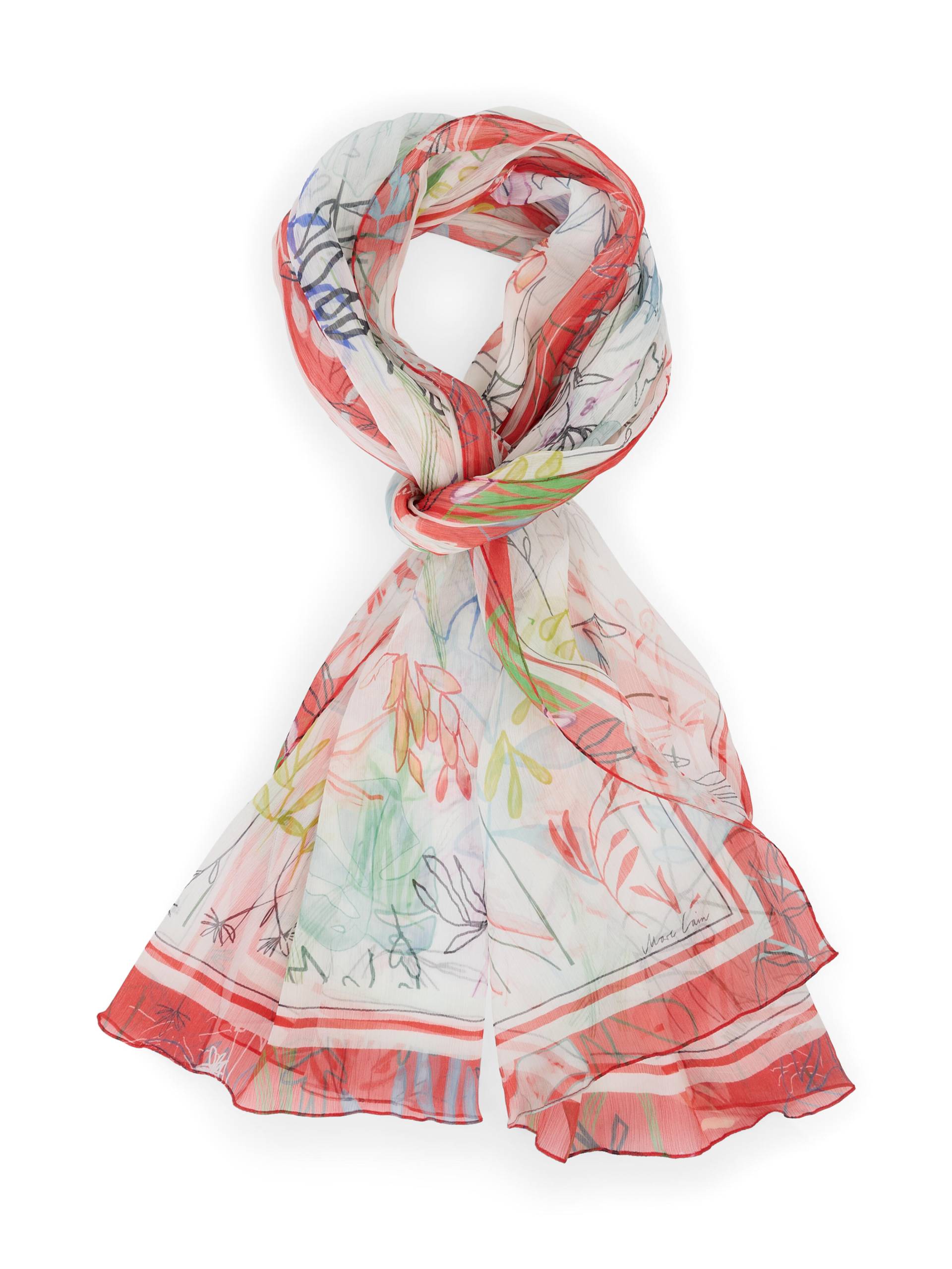 Marc Cain Collections - Seidenschal mit artsy Blatt-Motiv - Gr. - OS von Marc Cain Collections