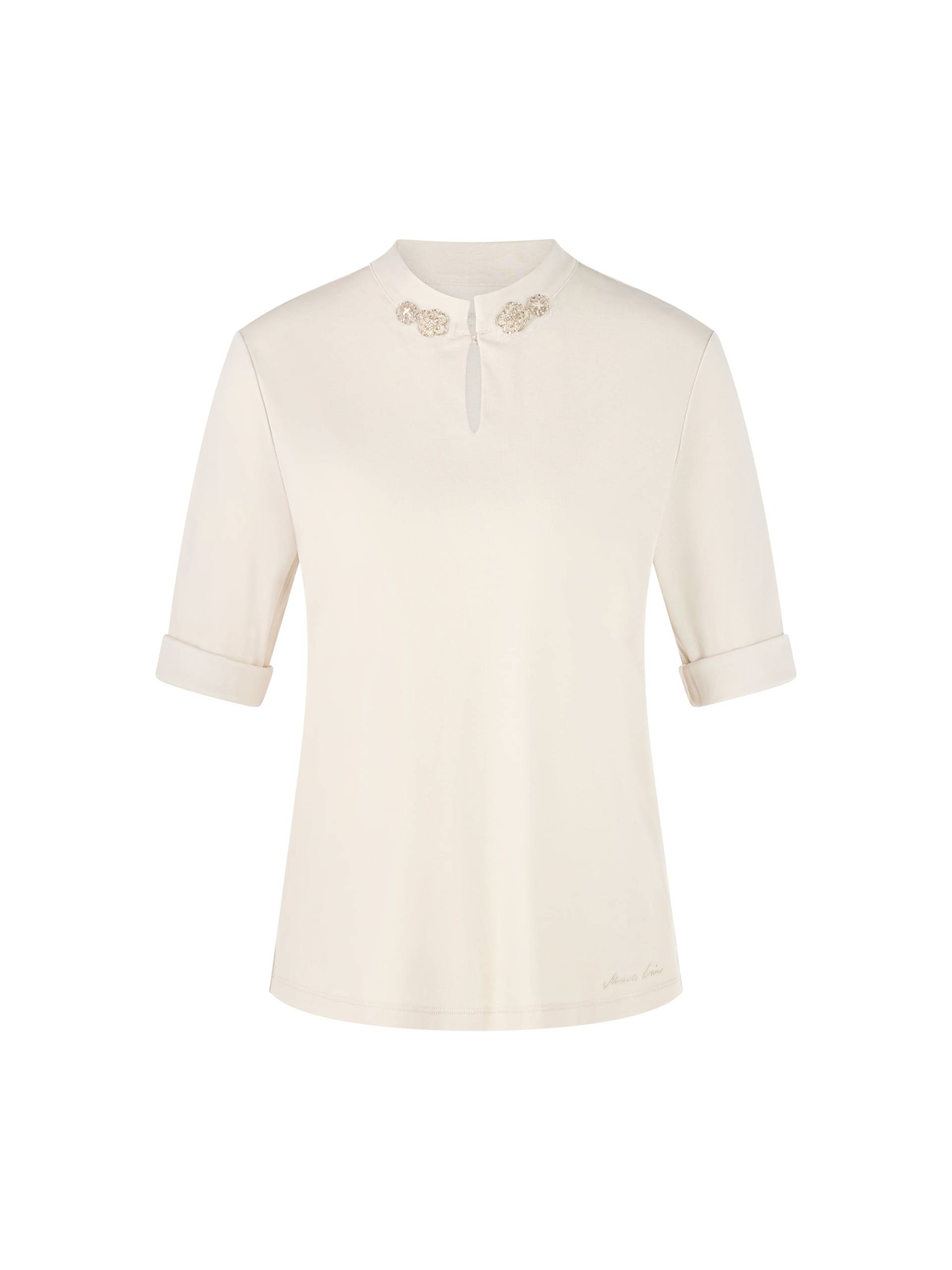 Marc Cain Collections - Shirt mit funkelnden Blüten smoke - Gr. - 36 von Marc Cain Collections