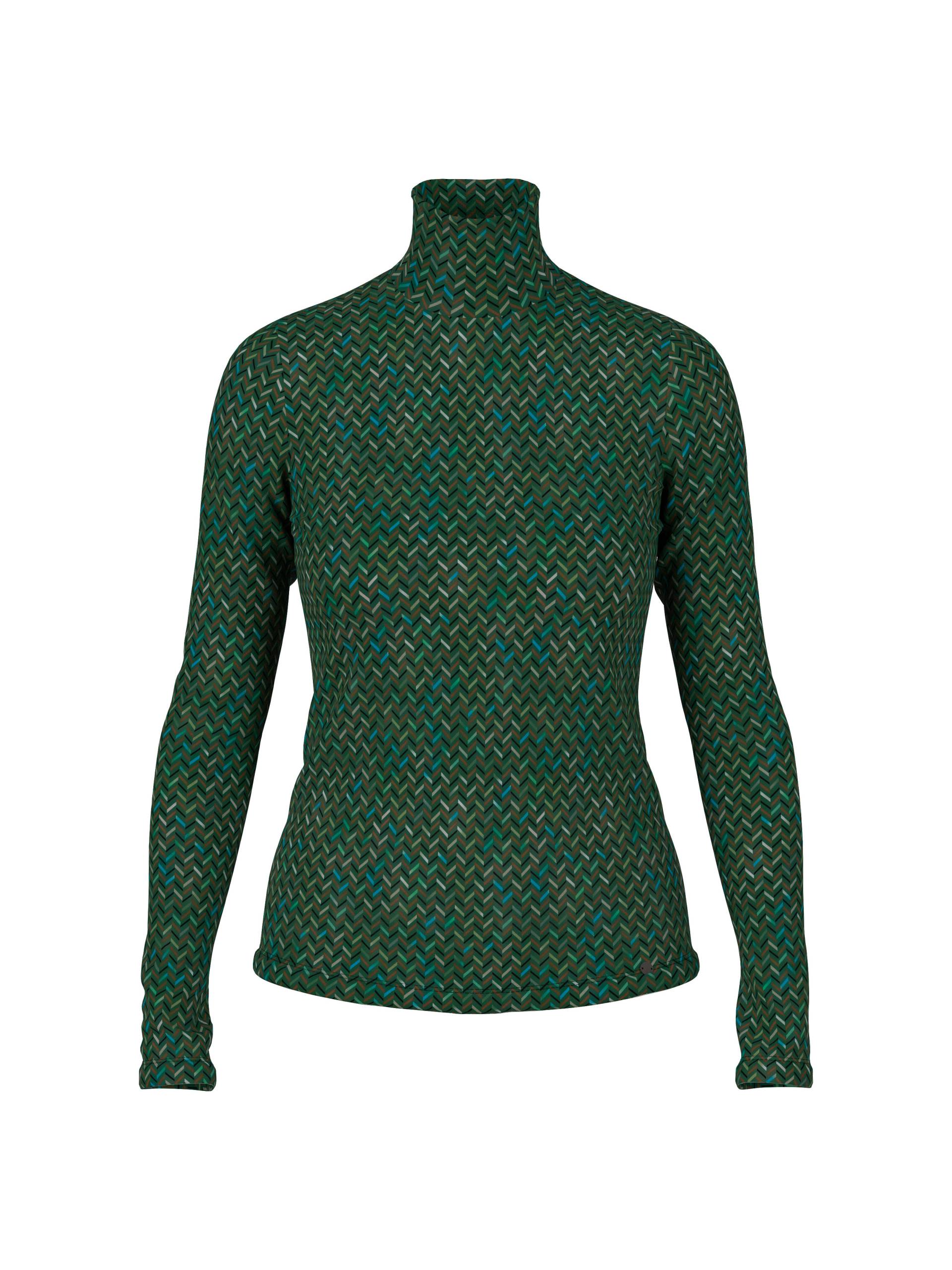 Marc Cain Collections - Stretch-Shirt mit Fischgratmuster dark jade green - Gr. - 34 von Marc Cain Collections