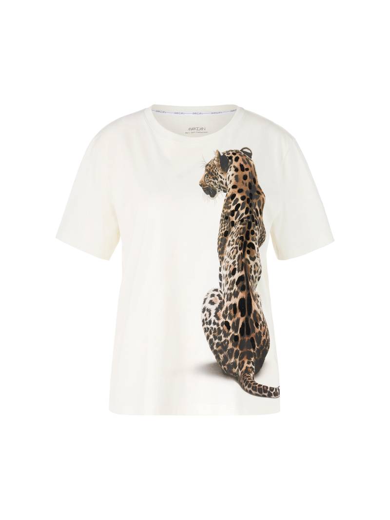 Marc Cain Collections - T-Shirt mit Leoparden Druck off-white - Gr. - 36 von Marc Cain Collections